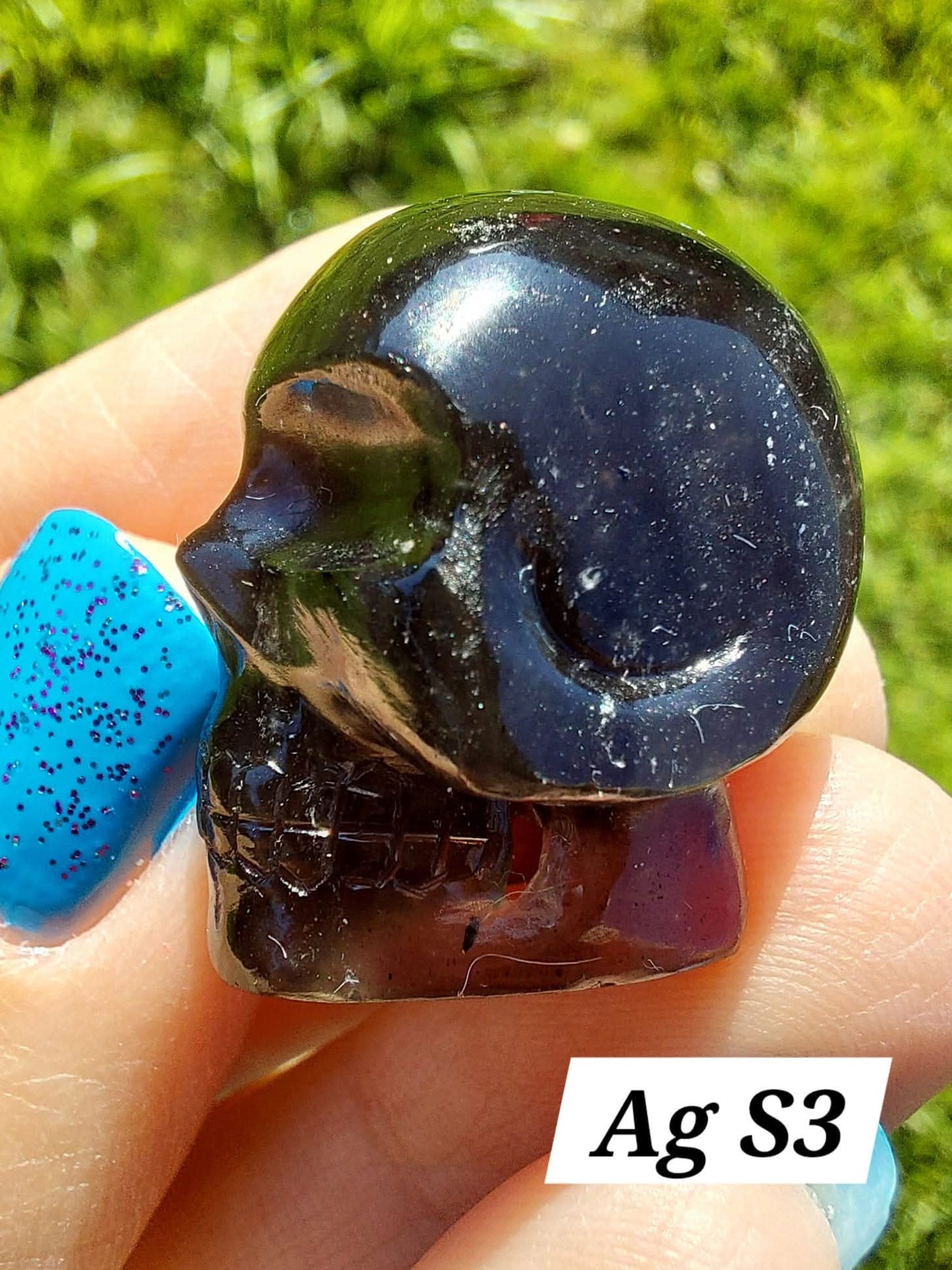 Agni Manitite SKULL Carving, 13.06g, Crystal (Ref: Ag S3)