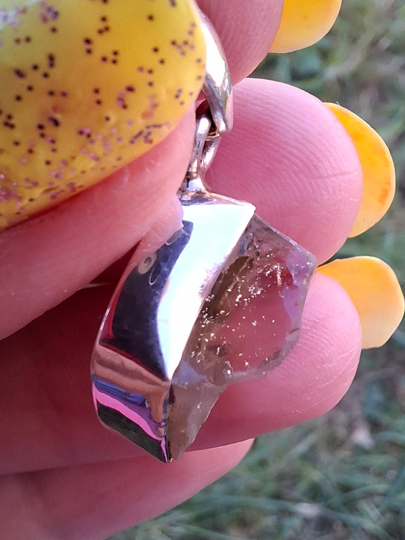 Libyan Desert Glass Pendant, 925 Silver, Tektite (Ref: LP97)
