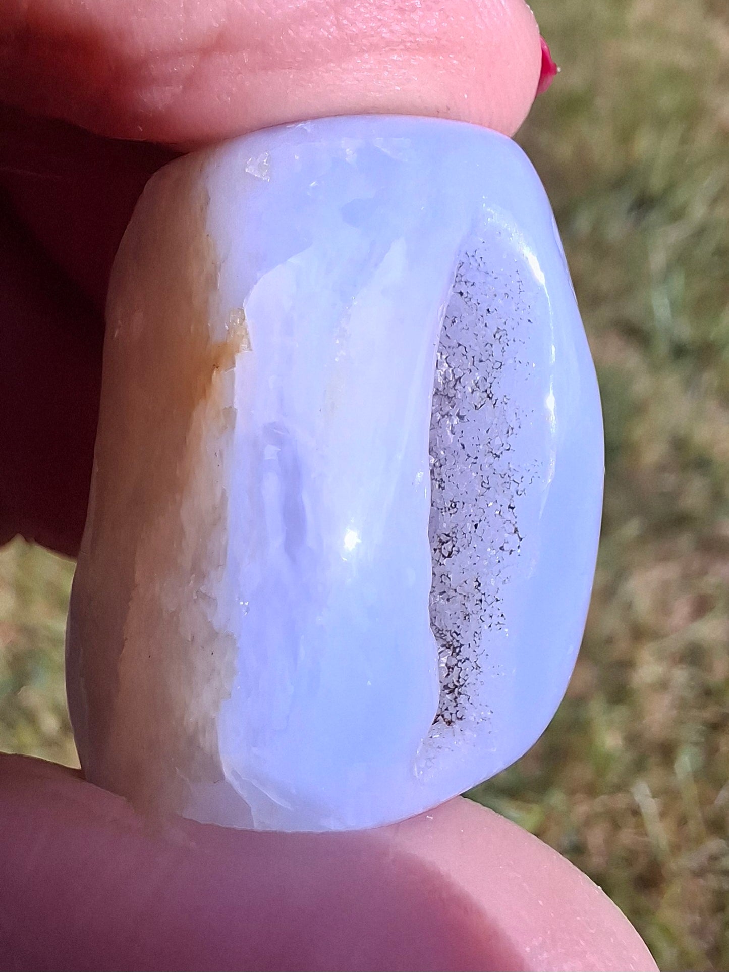 Blue Lace Agate, Tumble Stone, Crystal (Ref: T138)