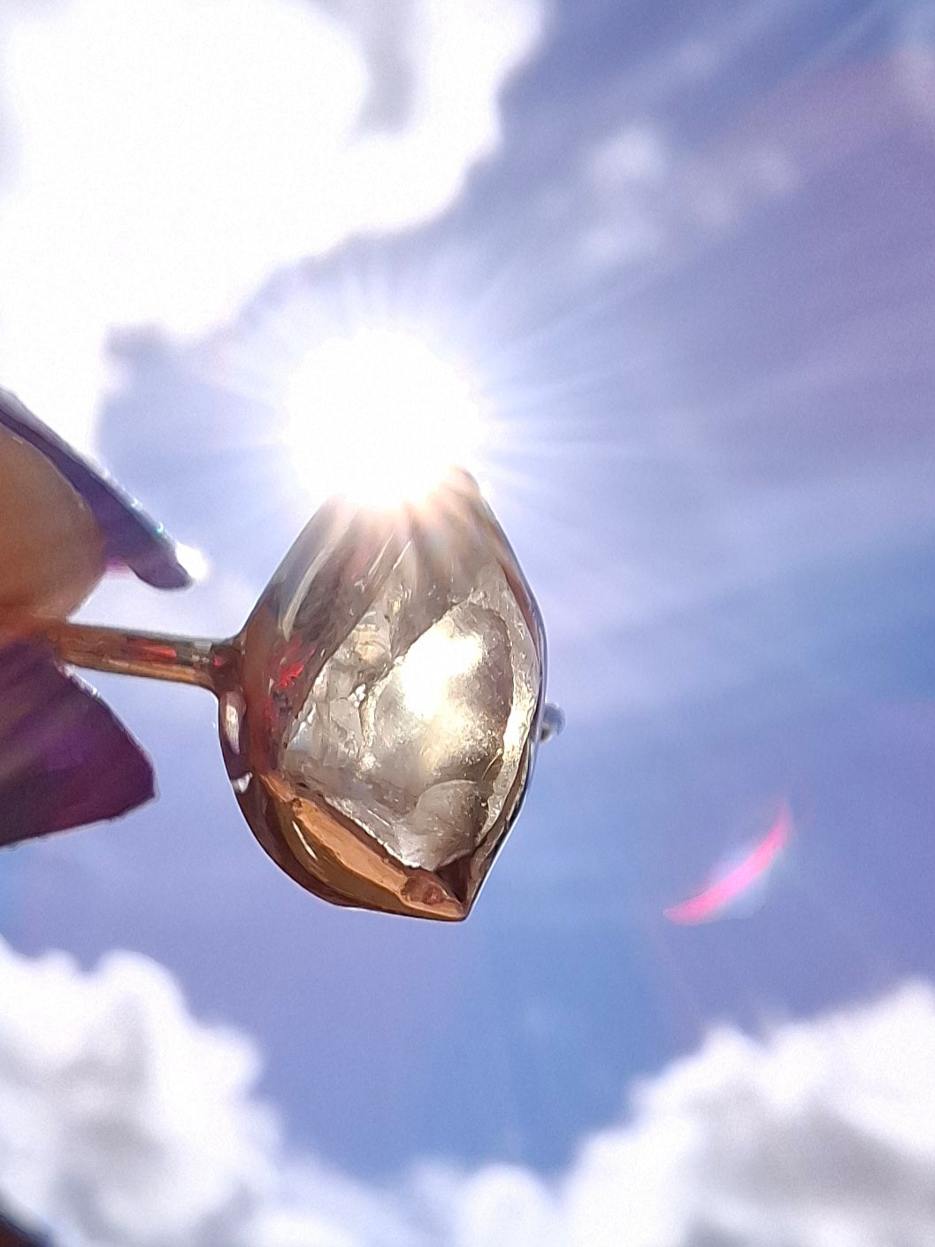 Libyan Desert Glass Ring, size large K/small L, 925 Silver, Tektite (Ref: LR17)