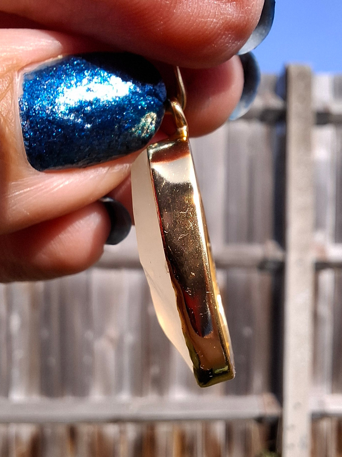 Libyan Desert Glass Pendant, 14K GOLD Plated, Tektite (Ref: LP114)