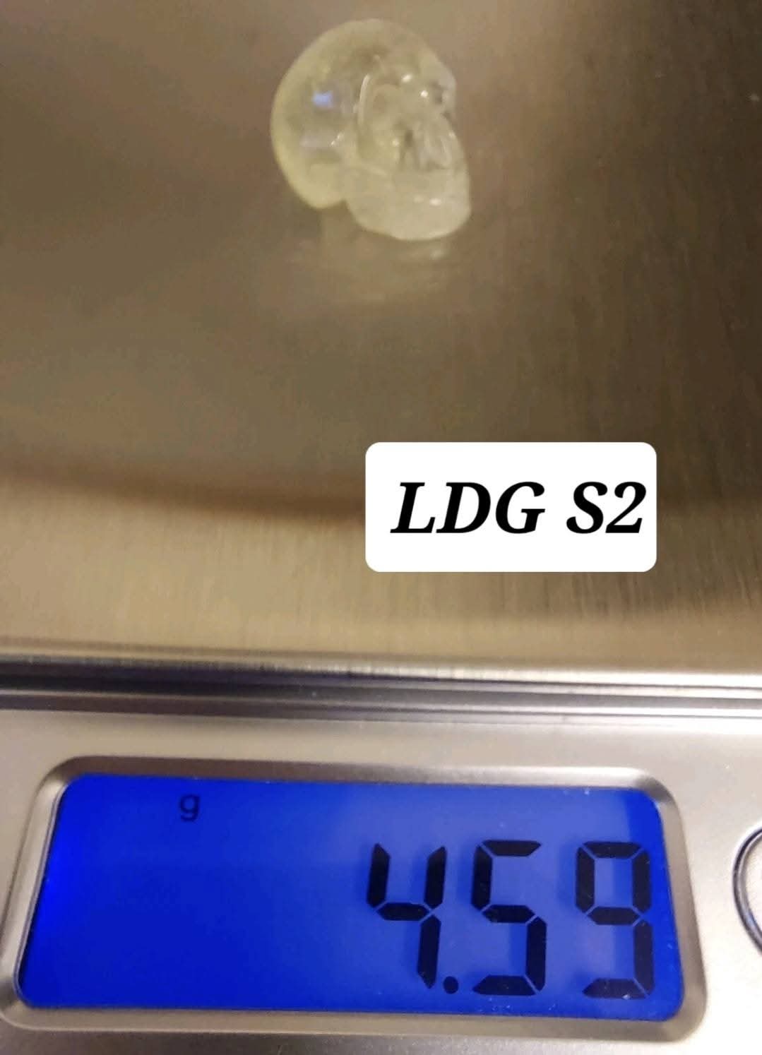 Libyan Desert Glass SKULL carving, 4.59g, Tektite (Ref: Skull2)