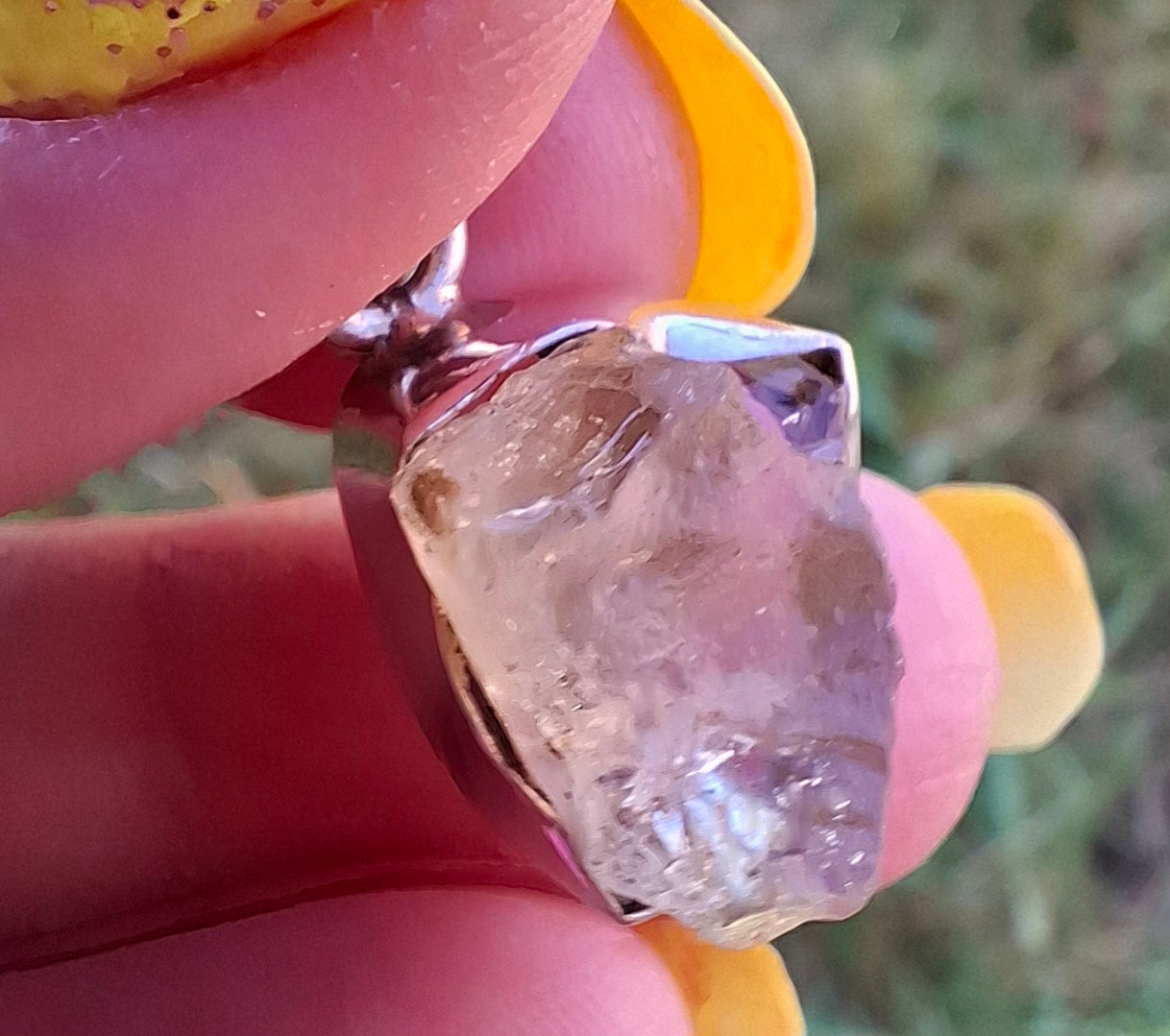 Libyan Desert Glass Pendant, 925 Silver, Tektite (Ref: LP107)