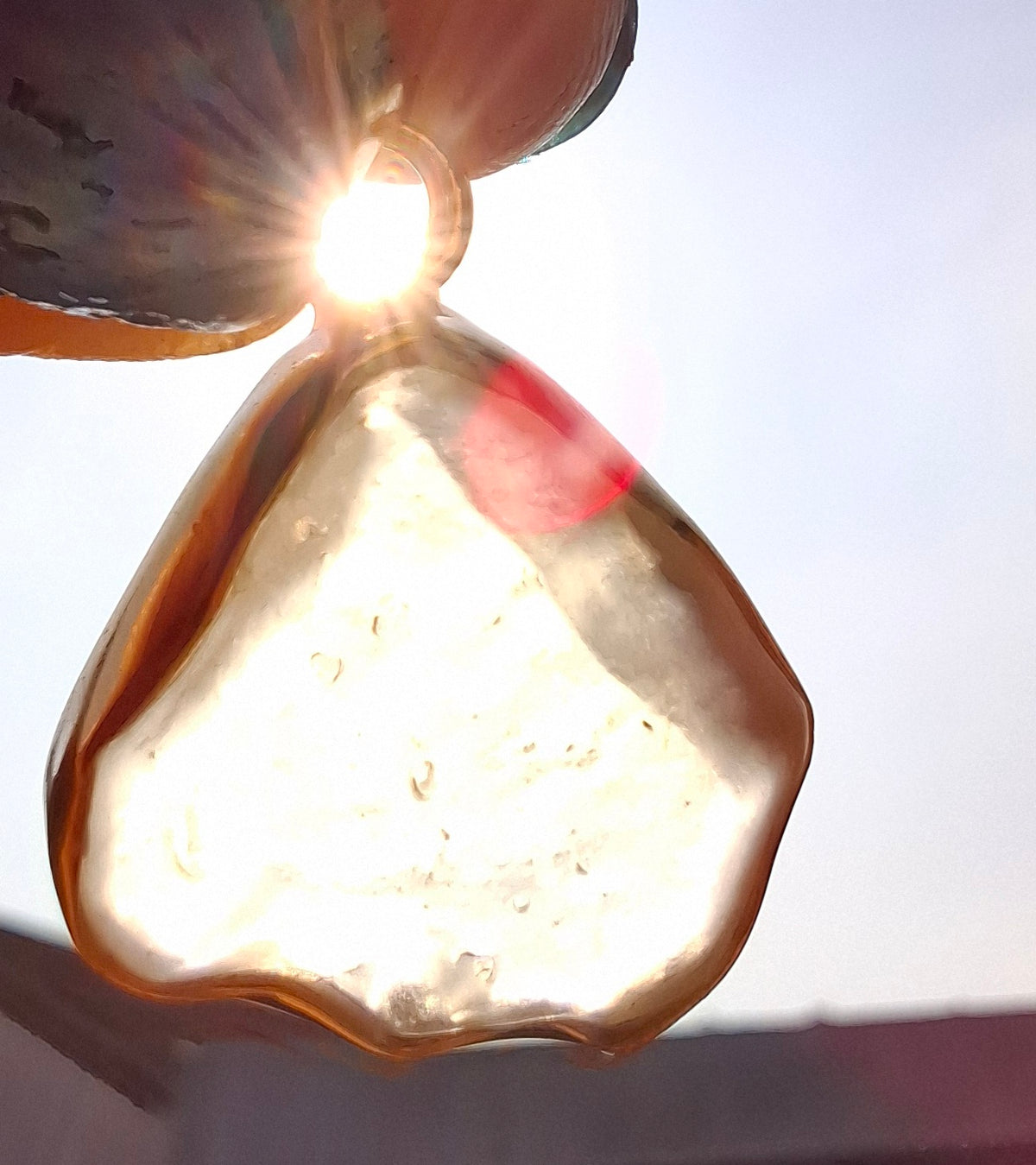 Libyan Desert Glass Pendant, 14K GOLD Plated, Tektite (Ref: LP125)