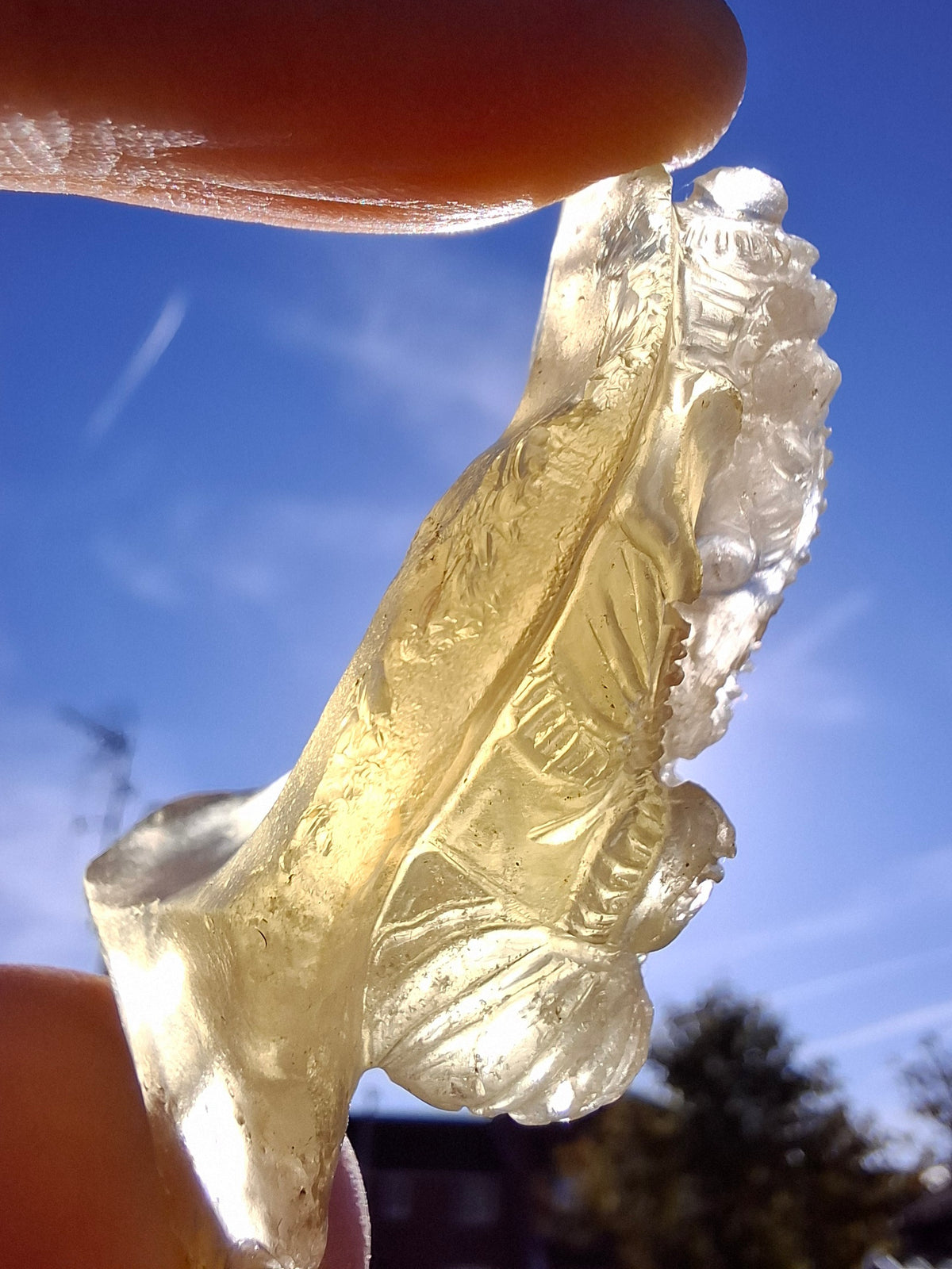 Libyan Desert Glass carving, GANESHA, 26.47g, Tektite (Ref: Ganesha1)