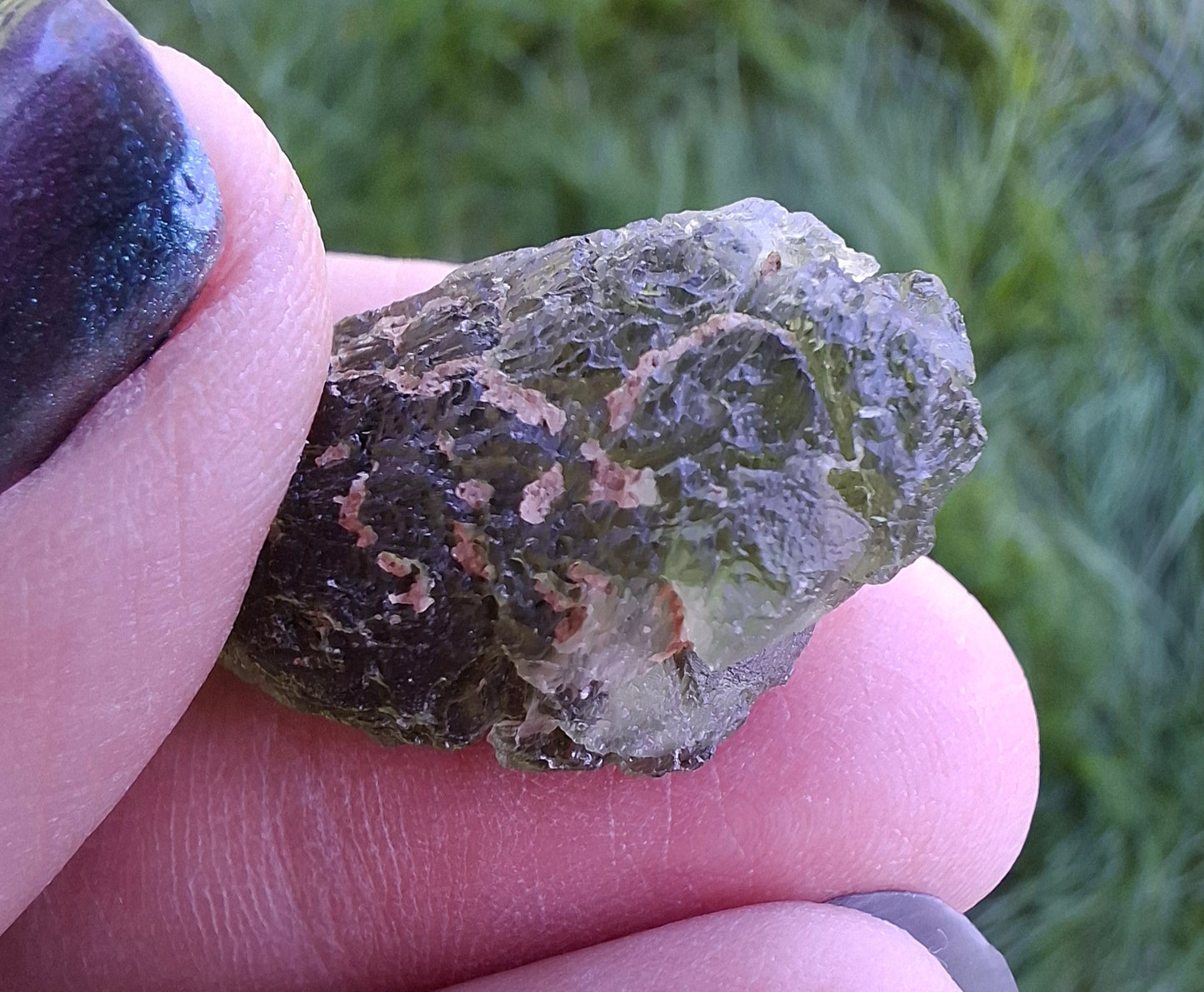 Moldavite Piece, NESMEN, 8.04g, Tektite (Ref: 1377)