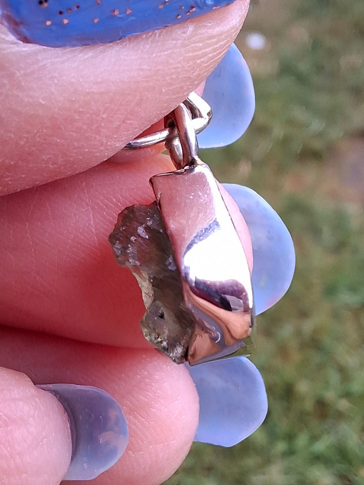Moldavite Pendant, 925 Silver, Tektite (Ref: P65)