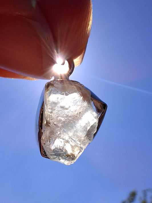 Libyan Desert Glass Pendant, 925 Silver, Tektite (Ref: LP107)