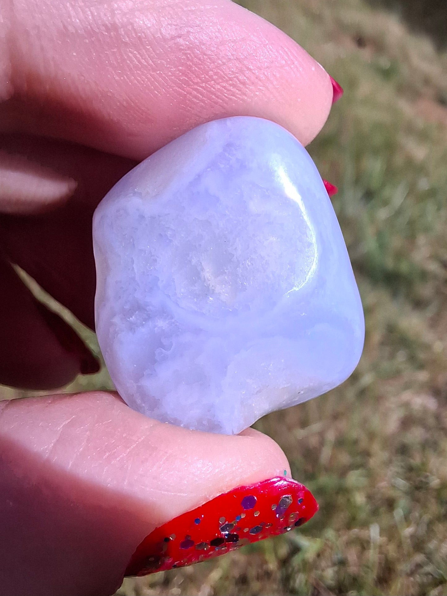 Blue Lace Agate, Tumble Stone, Crystal (Ref: T140)