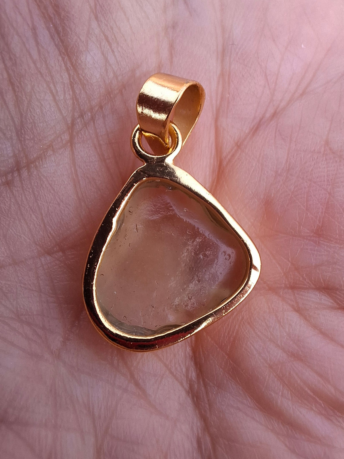Libyan Desert Glass Pendant, 14K GOLD Plated, Tektite (Ref: LP125)