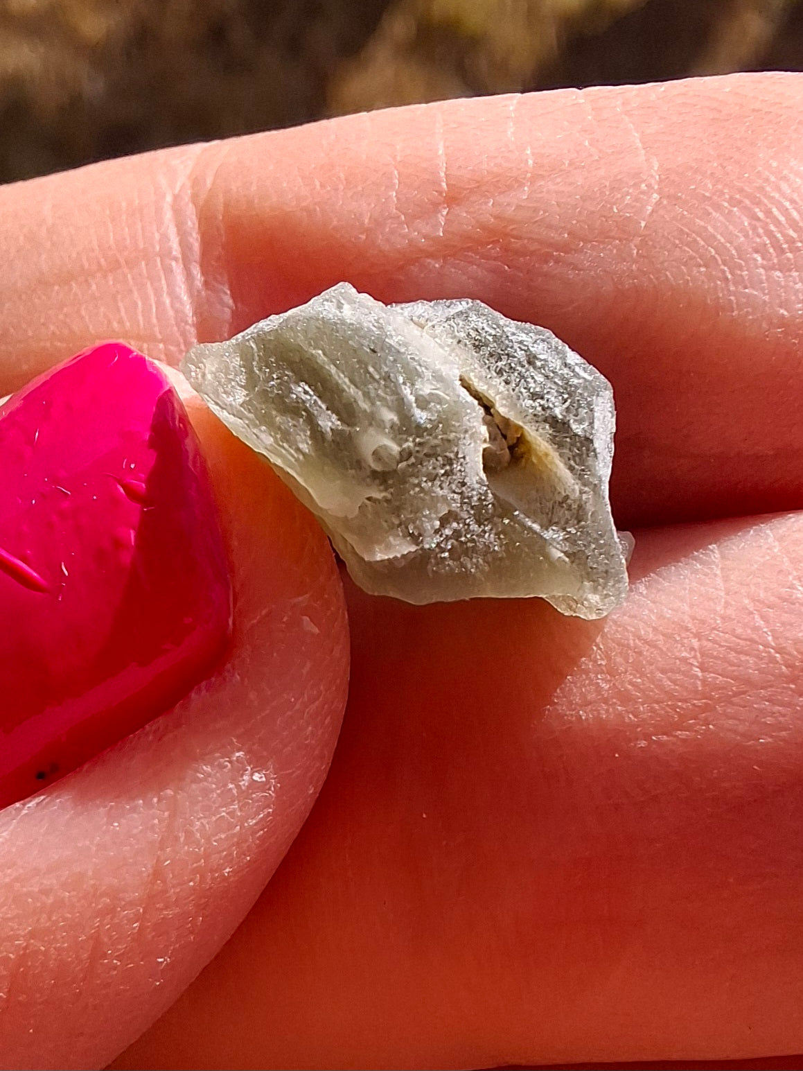 Moldavite Piece, SNOWFLAKE, FROSTED, BRUSNA, 0.62g, Tektite (Ref: 1489)