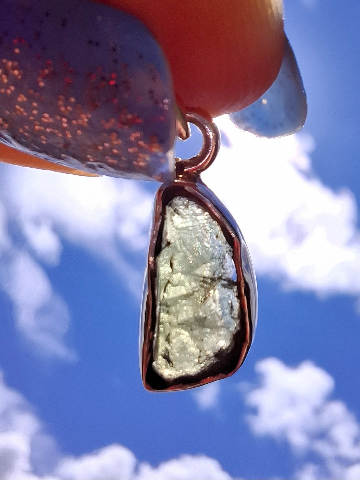 Moldavite Piece, 925 Silver, Tektite (Ref: P90)