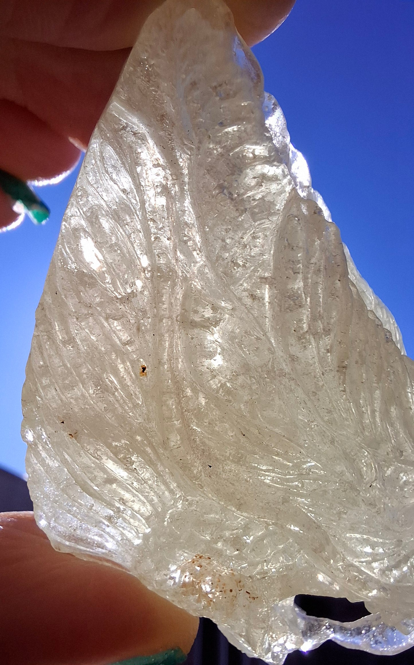 Libyan Desert Glass DRAGON HEAD Carving, 75.84g, Tektite (Ref: Dragon1)