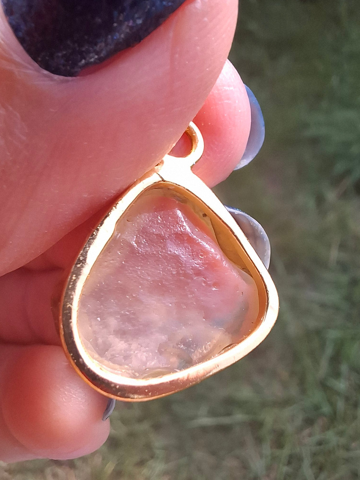 Libyan Desert Glass Pendant, 14K GOLD Plated, Tektite (Ref: LP125)