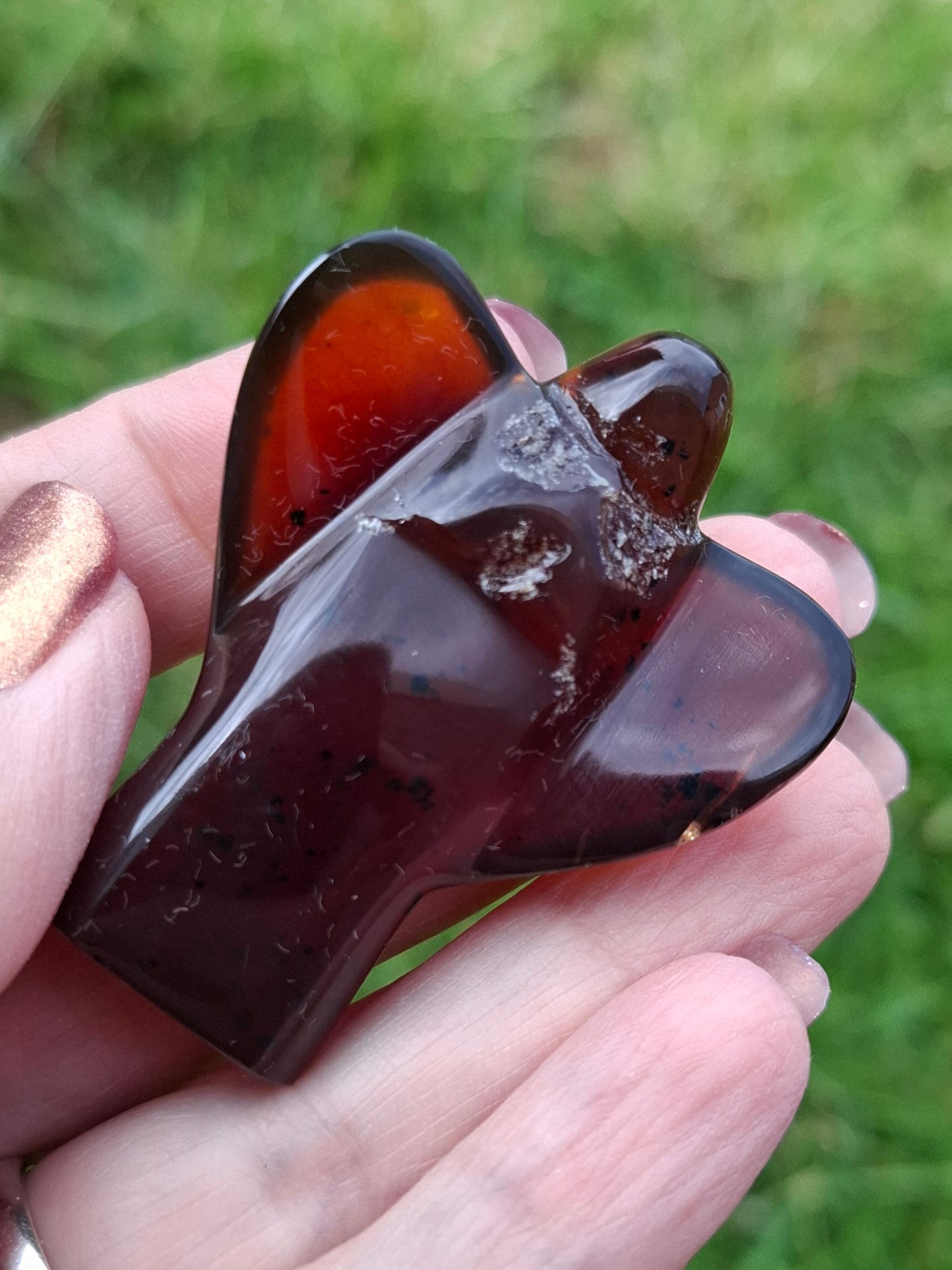 Red Amber Angel, 13.66g, Carving, Fossil (Ref: AA10)