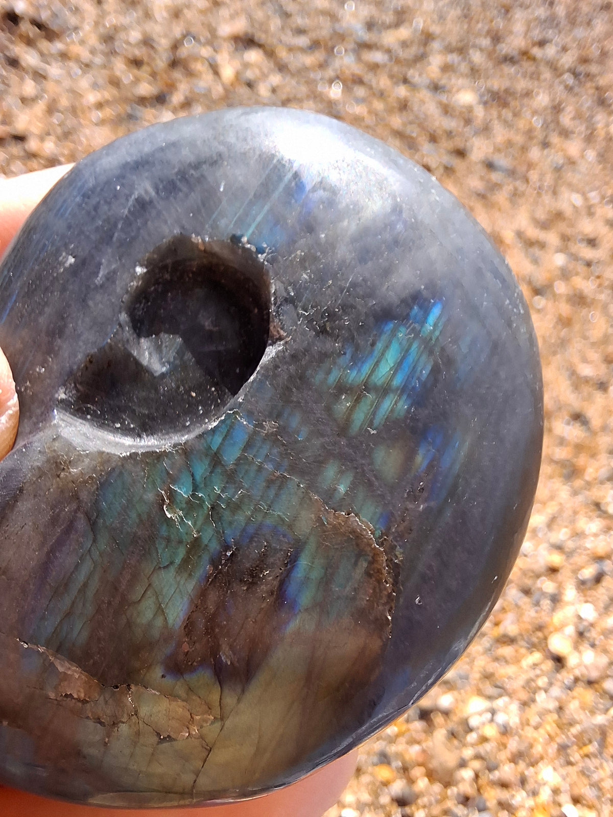Labradorite Ammonite Carving, 111.66g, Crystal (Ref: laba3)