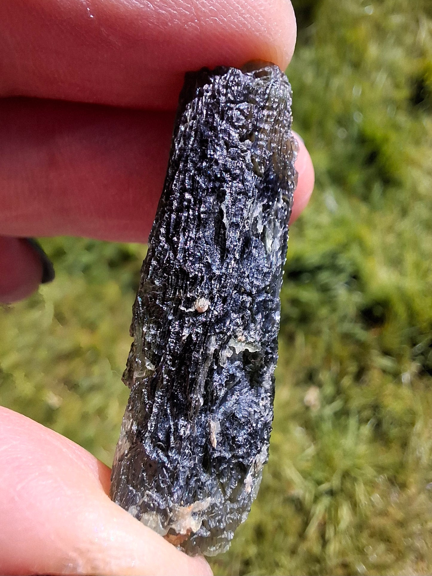 Moldavite Piece, NESMEN, 8.47g, Tektite (Ref: 1372)