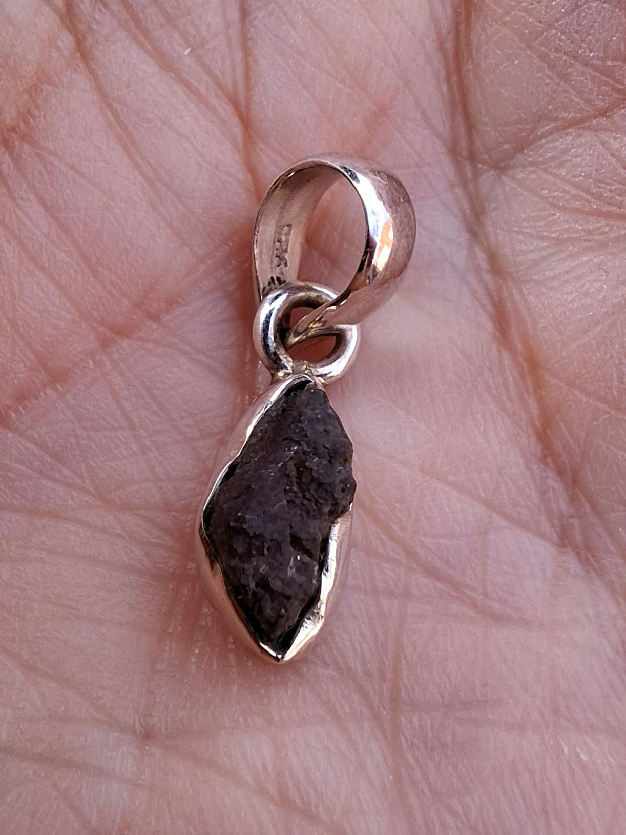 Moldavite Pendant, 925 Silver, Tektite (Ref:P41)