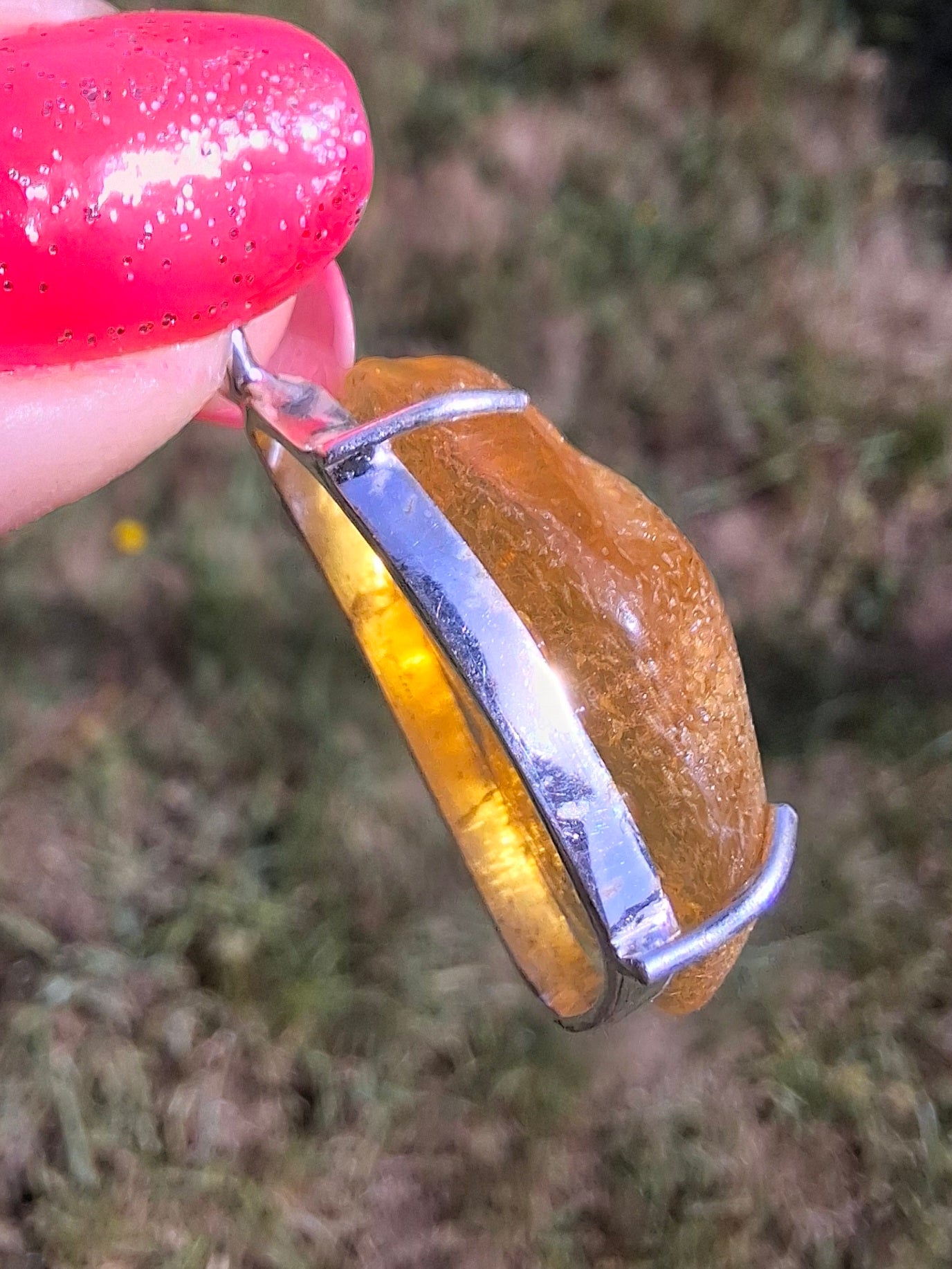 Baltic Amber Pendant, 925 Silver, Fossil (Ref: AP14)