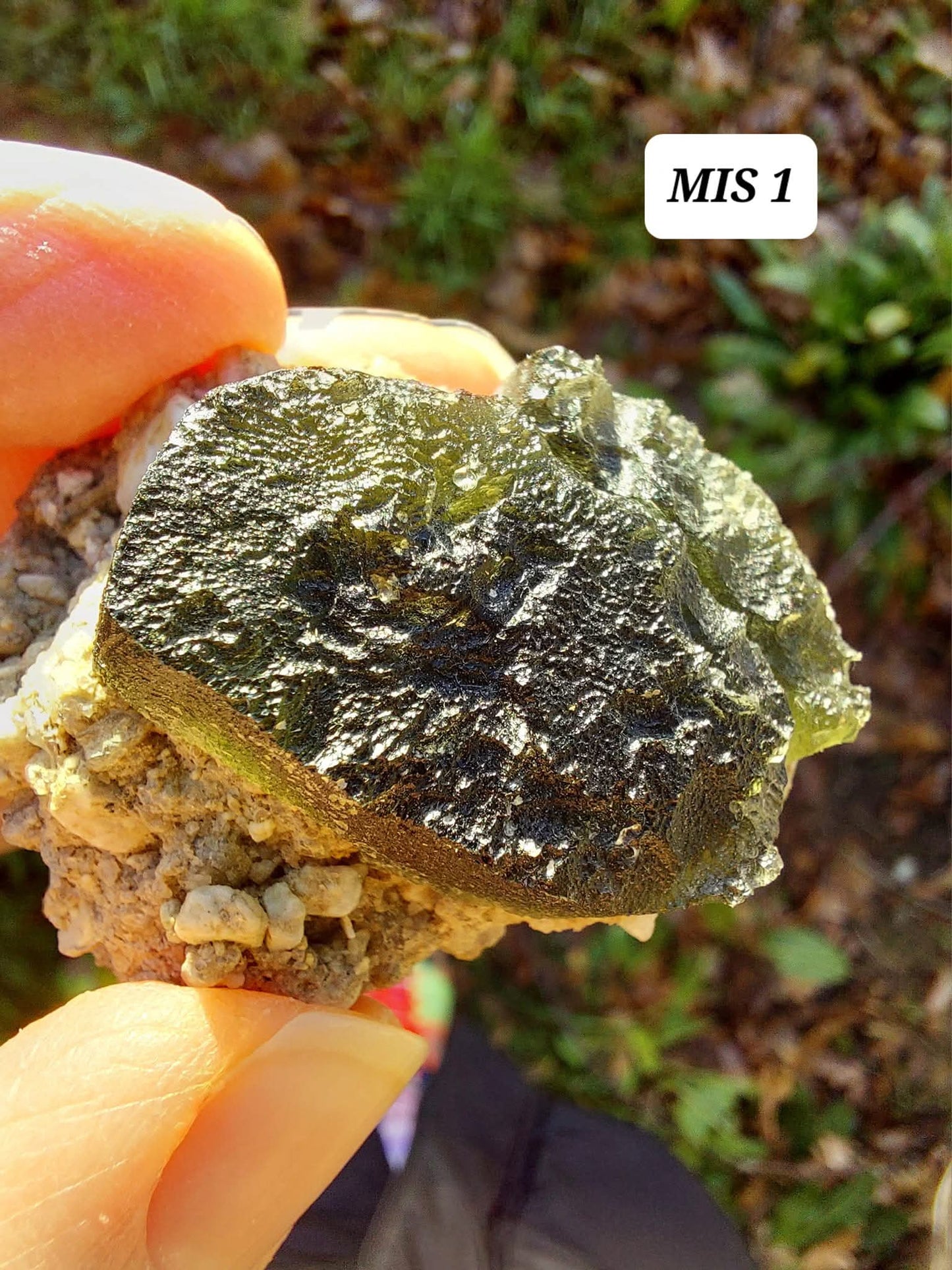 Moldavite In-Situ (in matrix), Besednice, Est-13g, Tektite (Ref: MIS1)