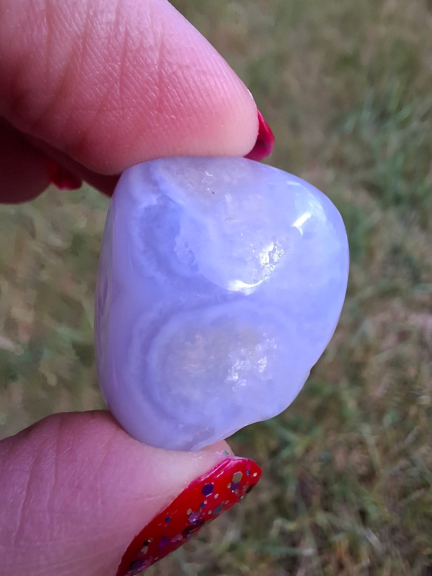 Blue Lace Agate, Tumble Stone, Crystal (Ref: T140)
