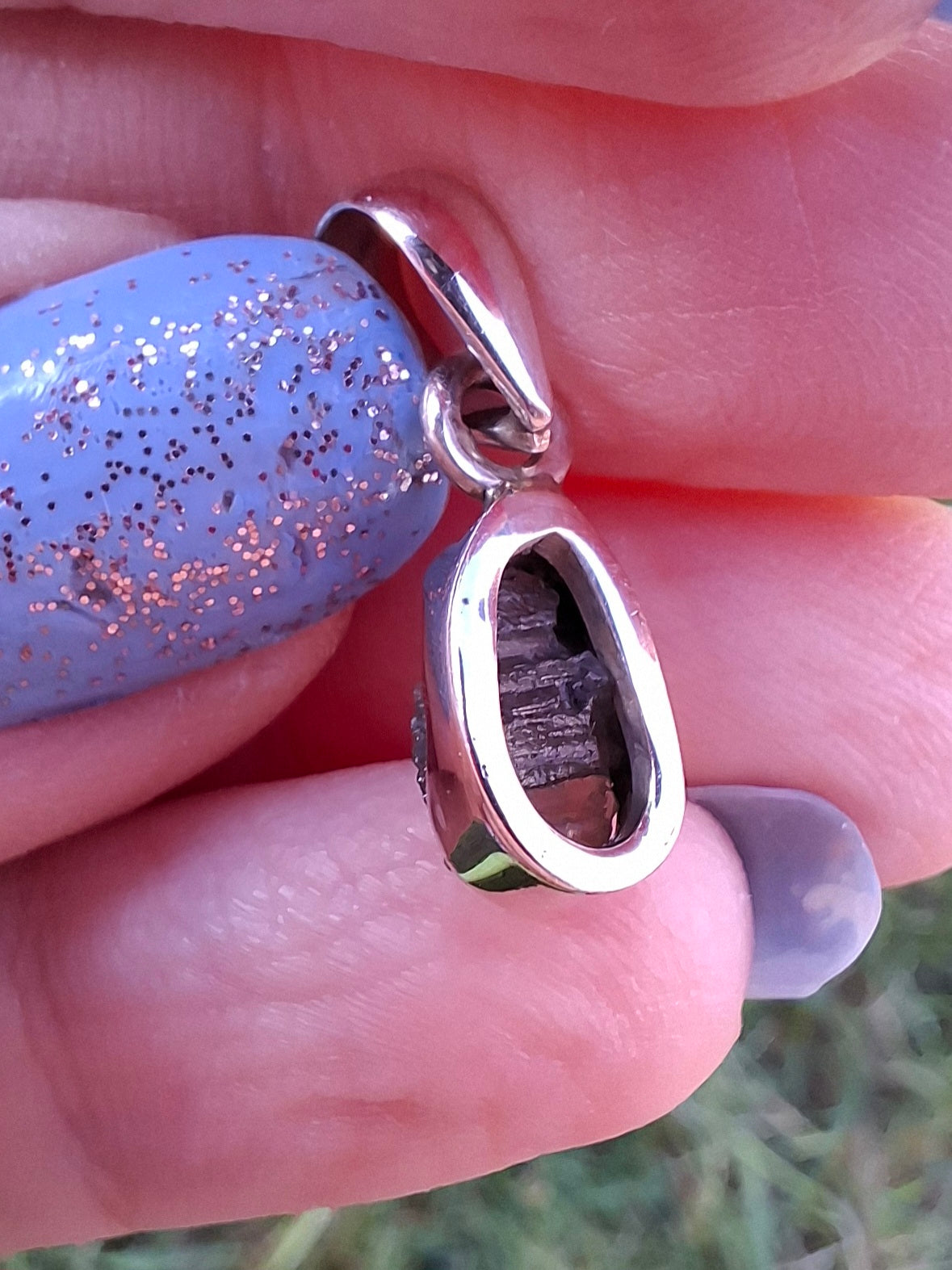 Moldavite Pendant, 925 Silver, Tektite (Ref: P89)