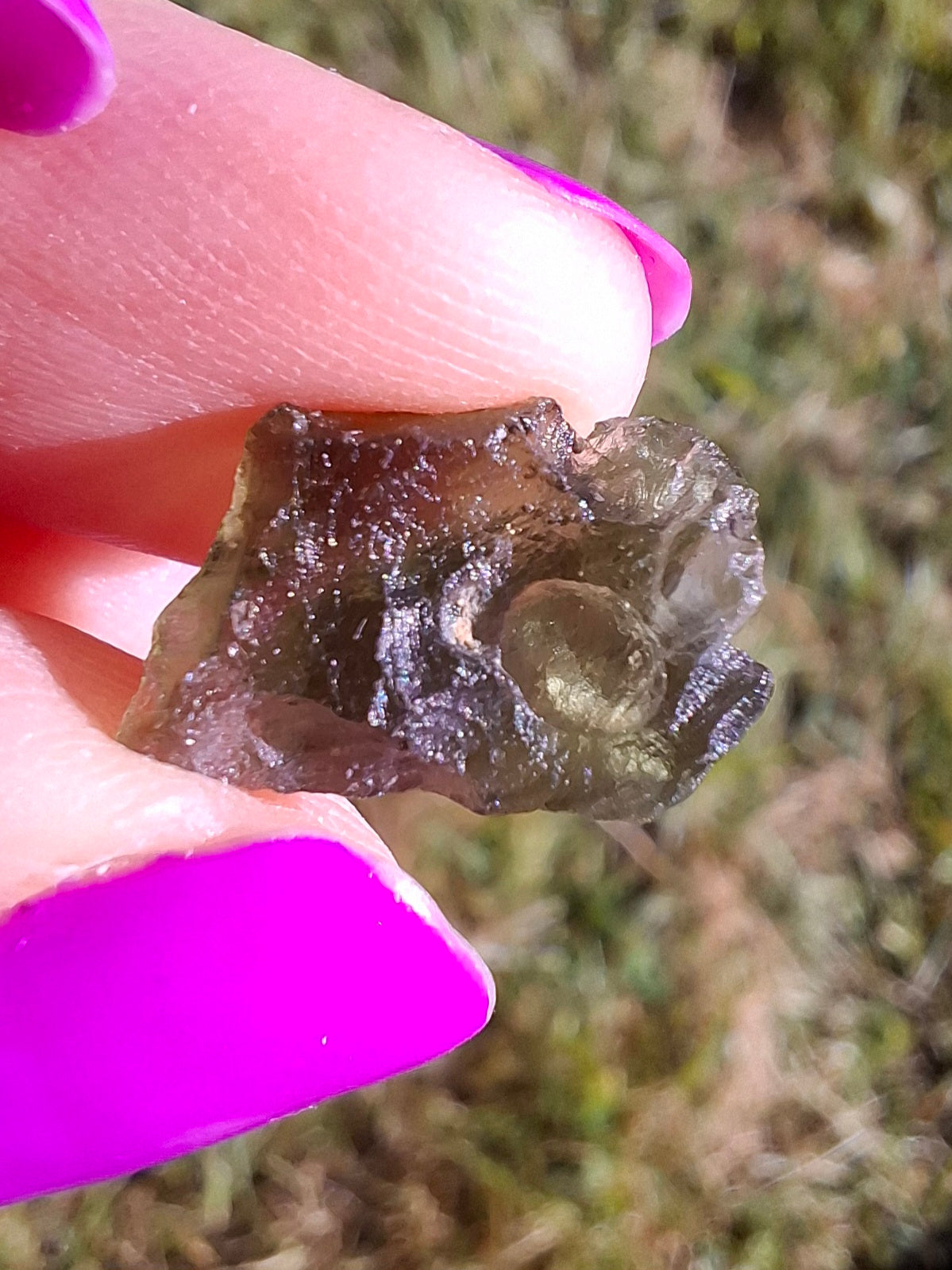 Moldavite Piece, 0.82g, Tektite (Ref: 1454)