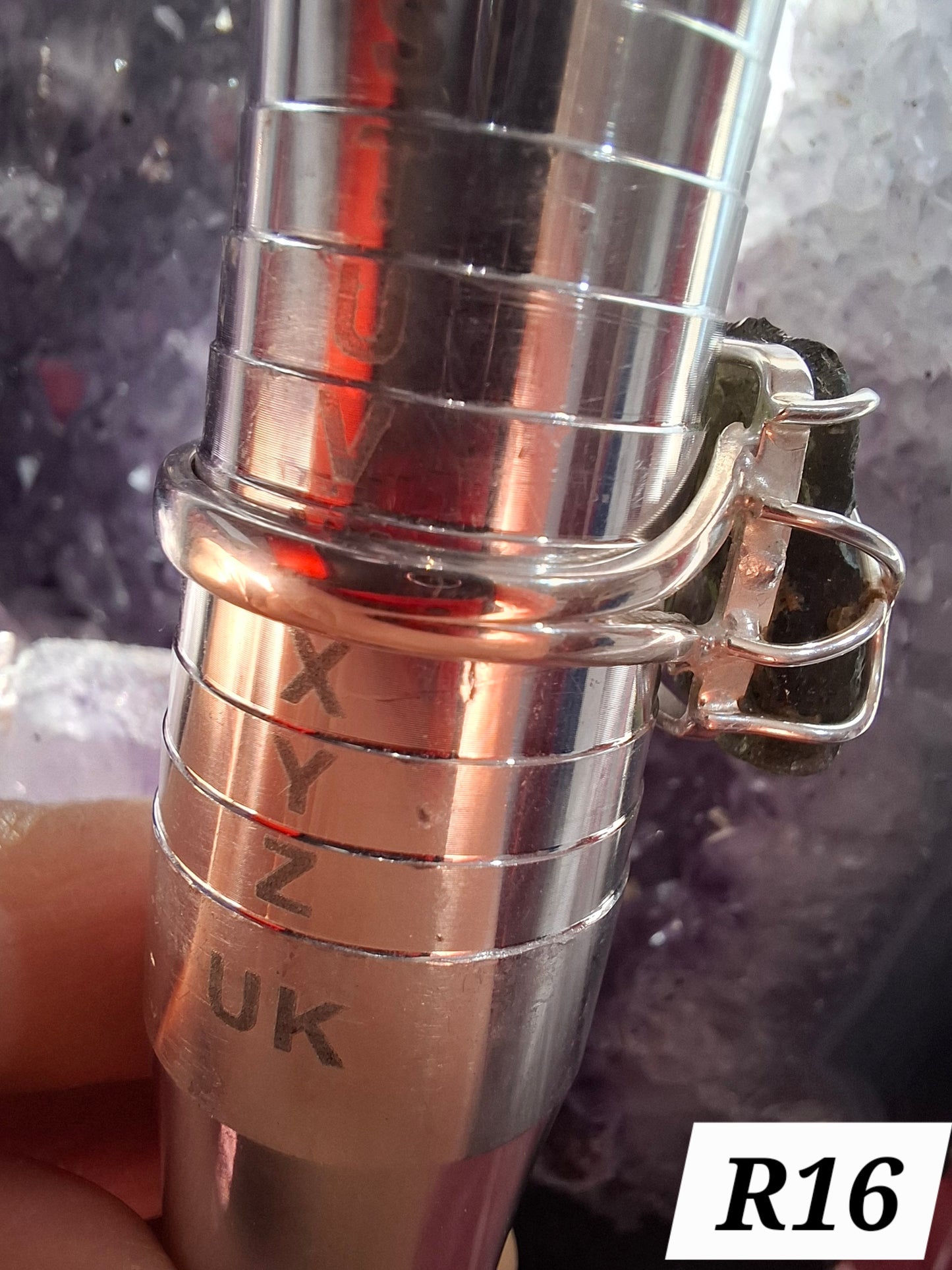 Moldavite Ring, size W, 925 silver, Tektite (Ref: R16)