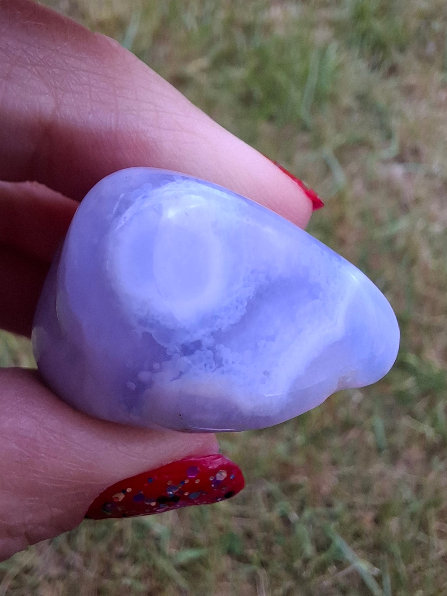 Blue Lace Agate, Tumble Stone, Crystal (Ref: T141)