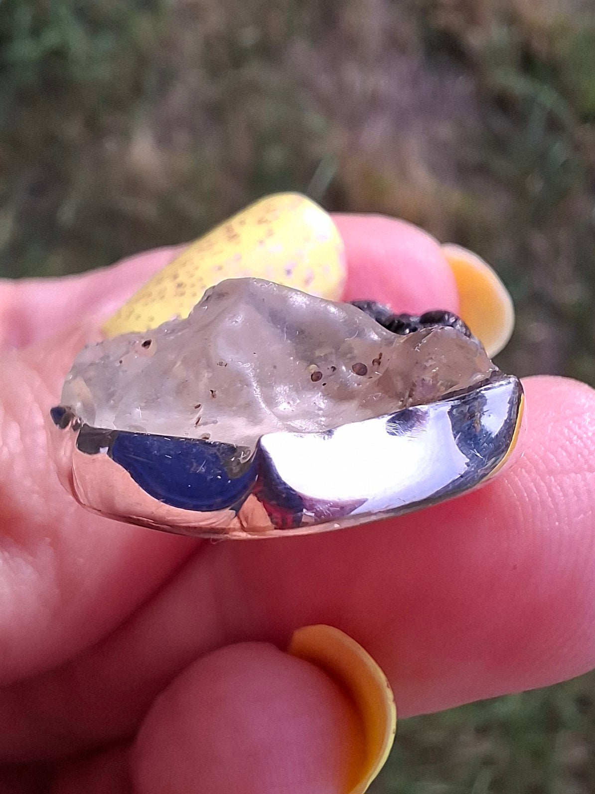 Moldavite & Libyan Desert Glass Pendant, 925 Silver, Tektite (Ref: MLP18)