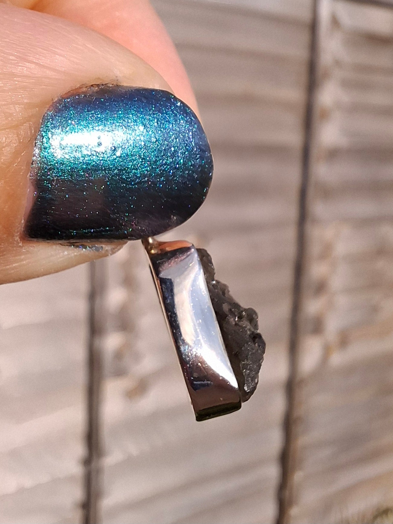 Moldavite Pendant, 925 silver, Tektite (Ref: P4)