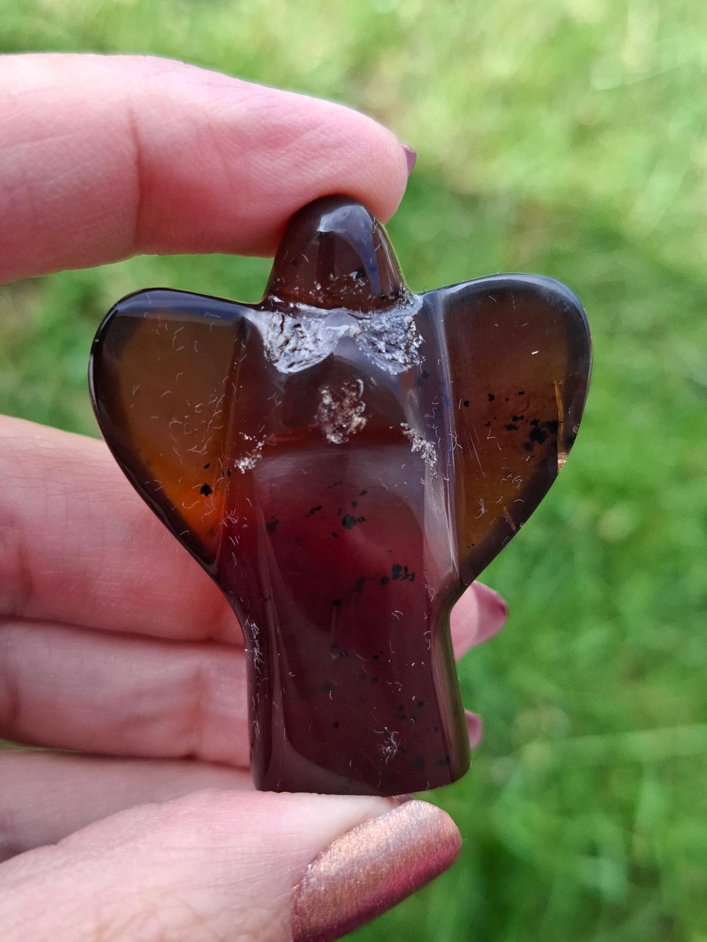 Red Amber Angel, 13.66g, Carving, Fossil (Ref: AA10)