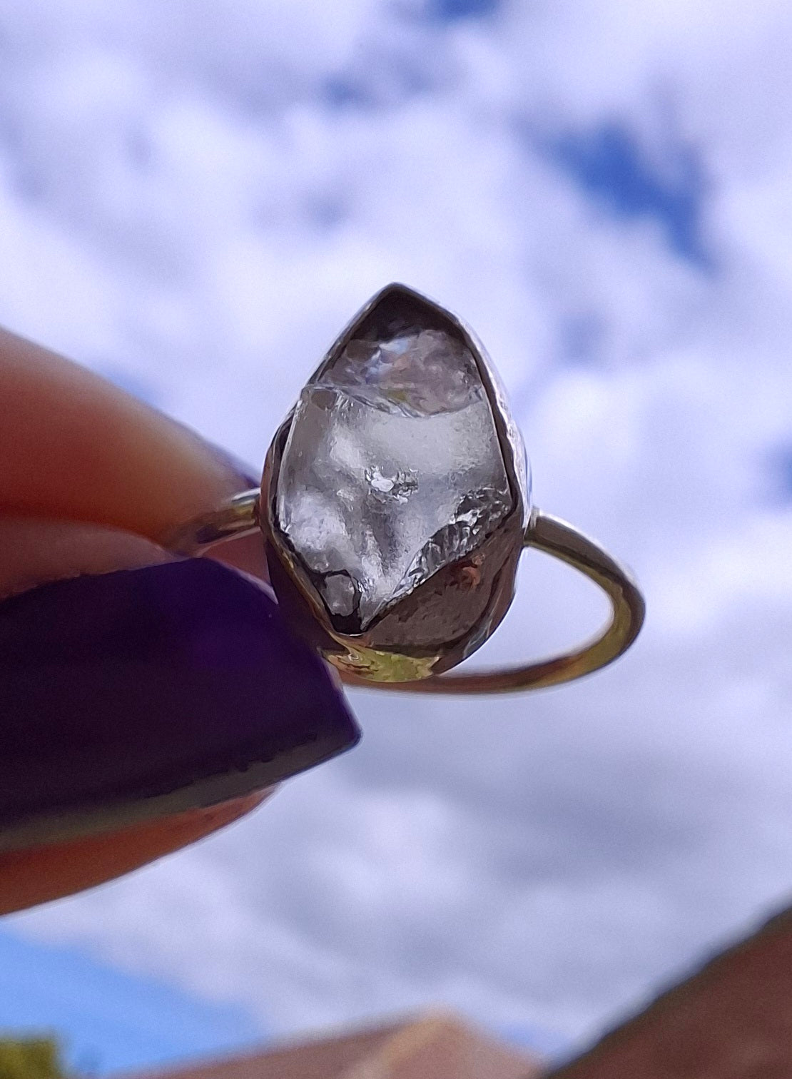 Libyan Desert Glass Ring, size J, 925 Silver, Tektite (Ref: LR6)