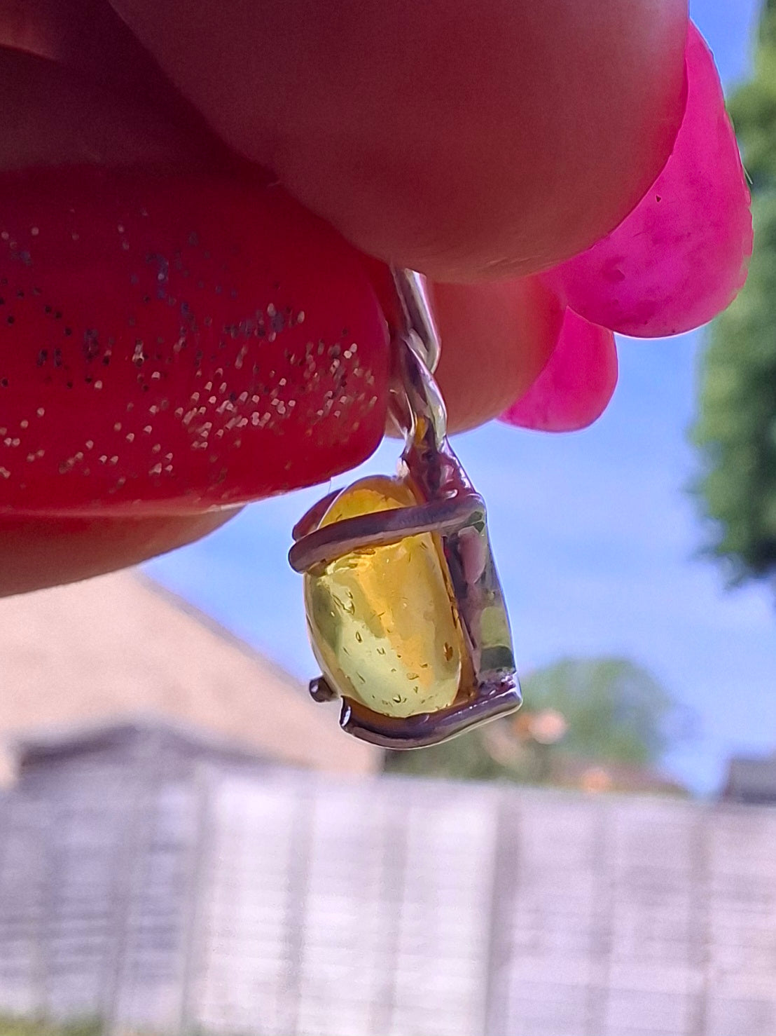 Baltic Amber Pendant, 925 Silver, Fossil (Ref: AP16)