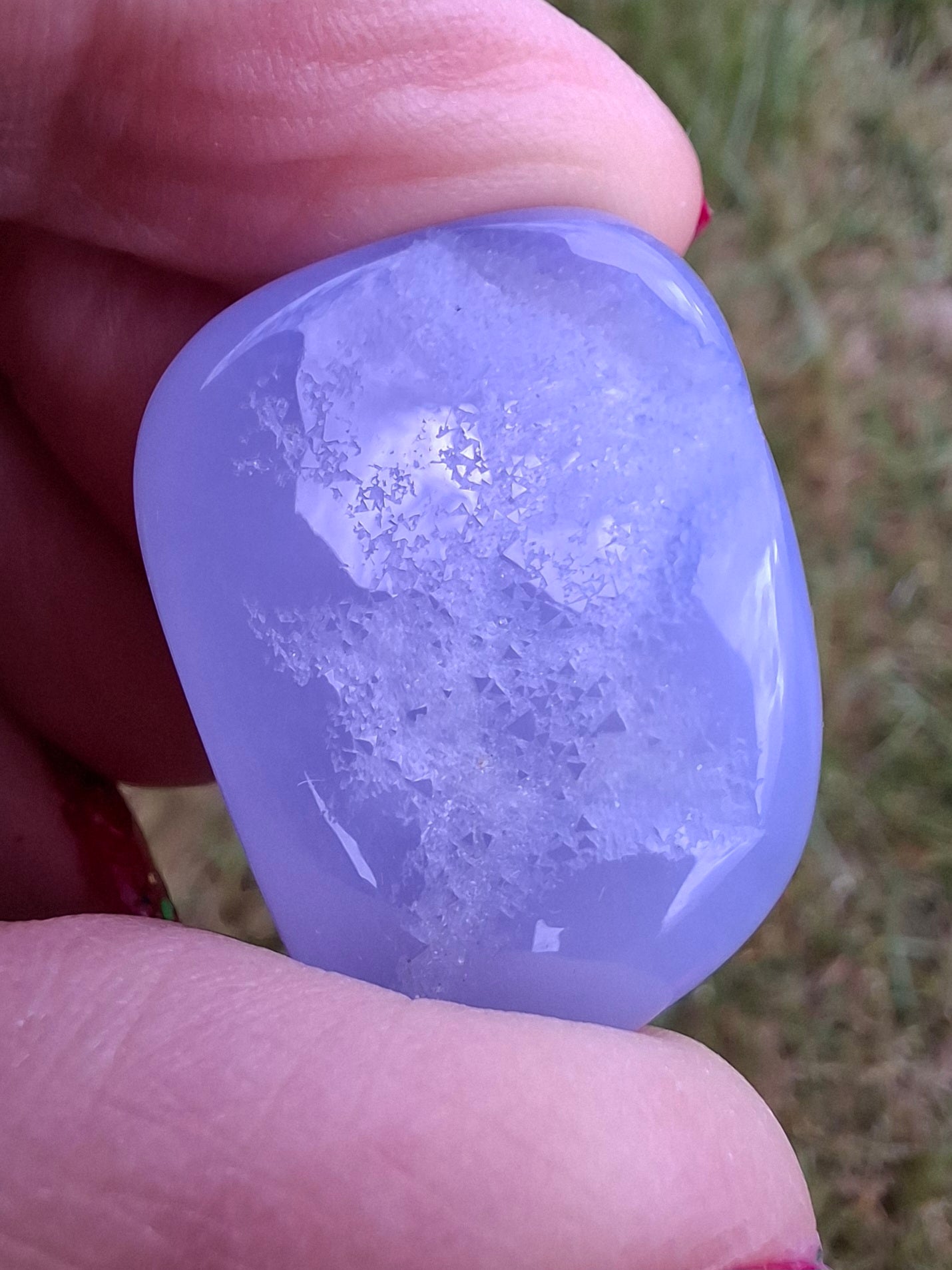 Blue Lace Agate, Tumble Stone, Crystal (Ref: T137)
