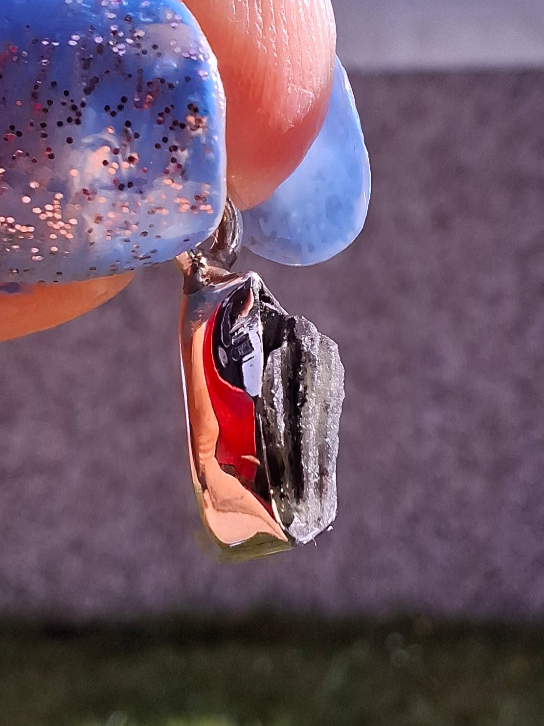 Moldavite Pendant, 925 Silver, Tektite (Ref: P47)