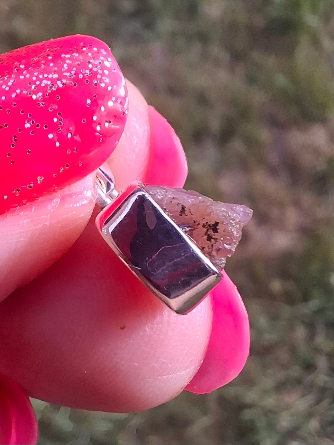Pink Tourmaline Pendant, 925 Silver, Crystal (Ref: PT79)