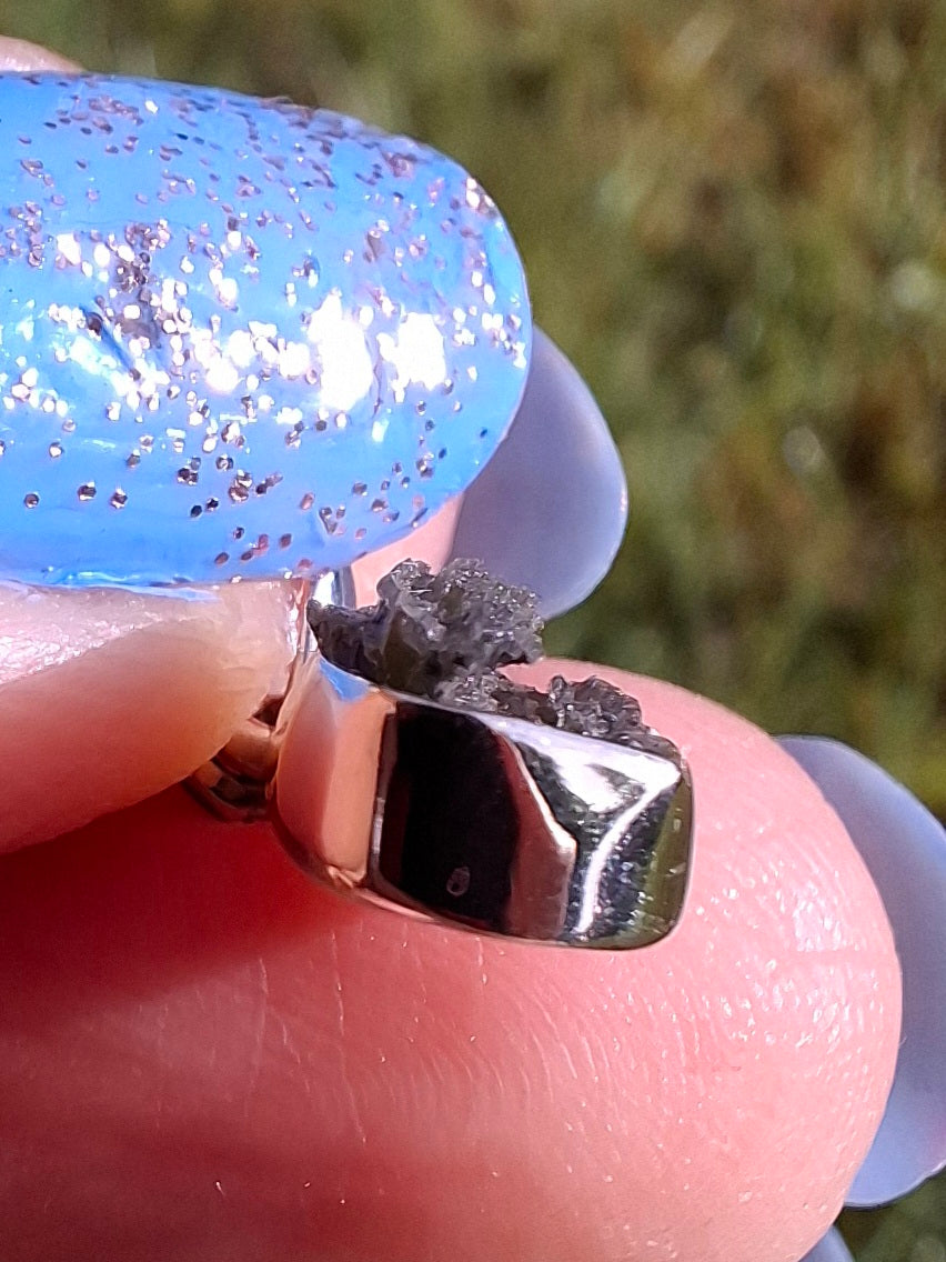 Moldavite Pendant, 925 Silver, Tektite (Ref: P47)