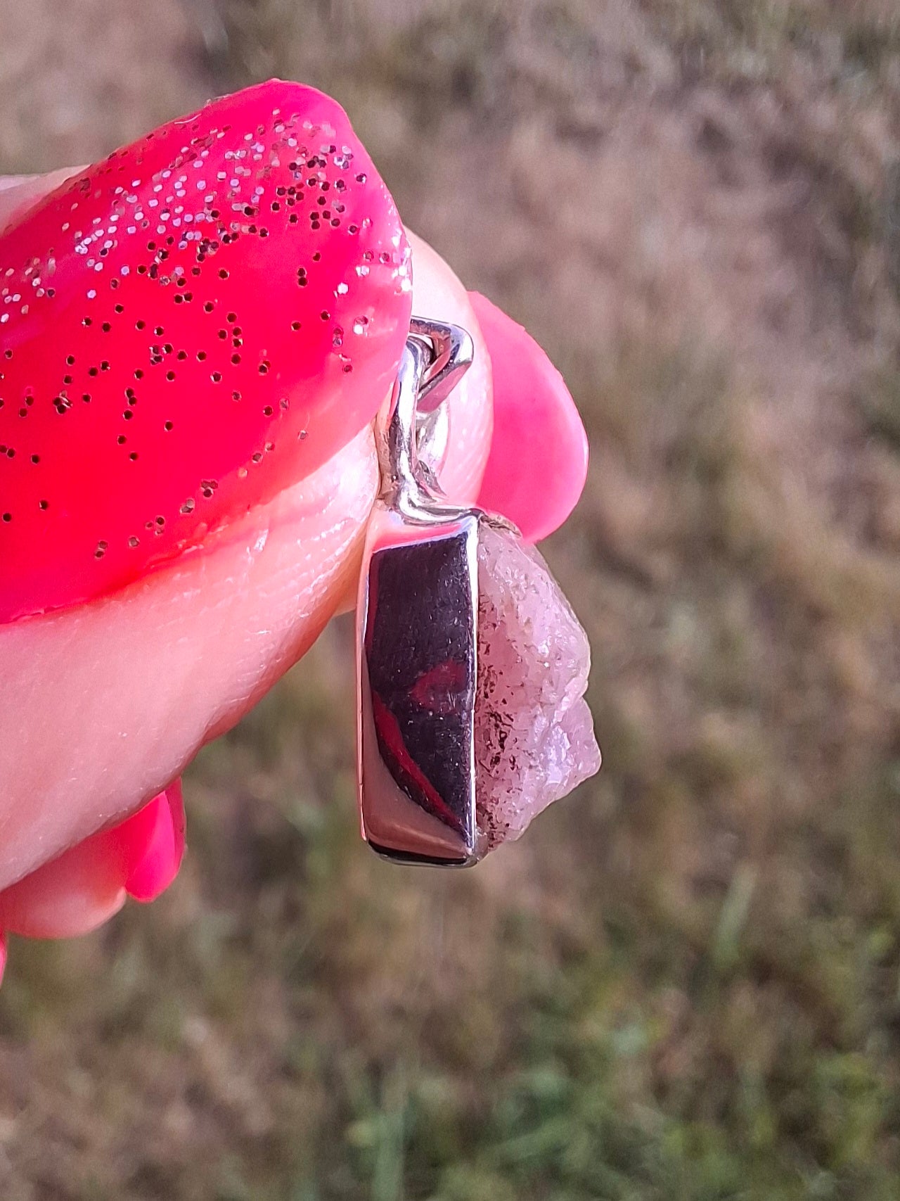 Pink Tourmaline Pendant, 925 Silver, Crystal (Ref: PT81)