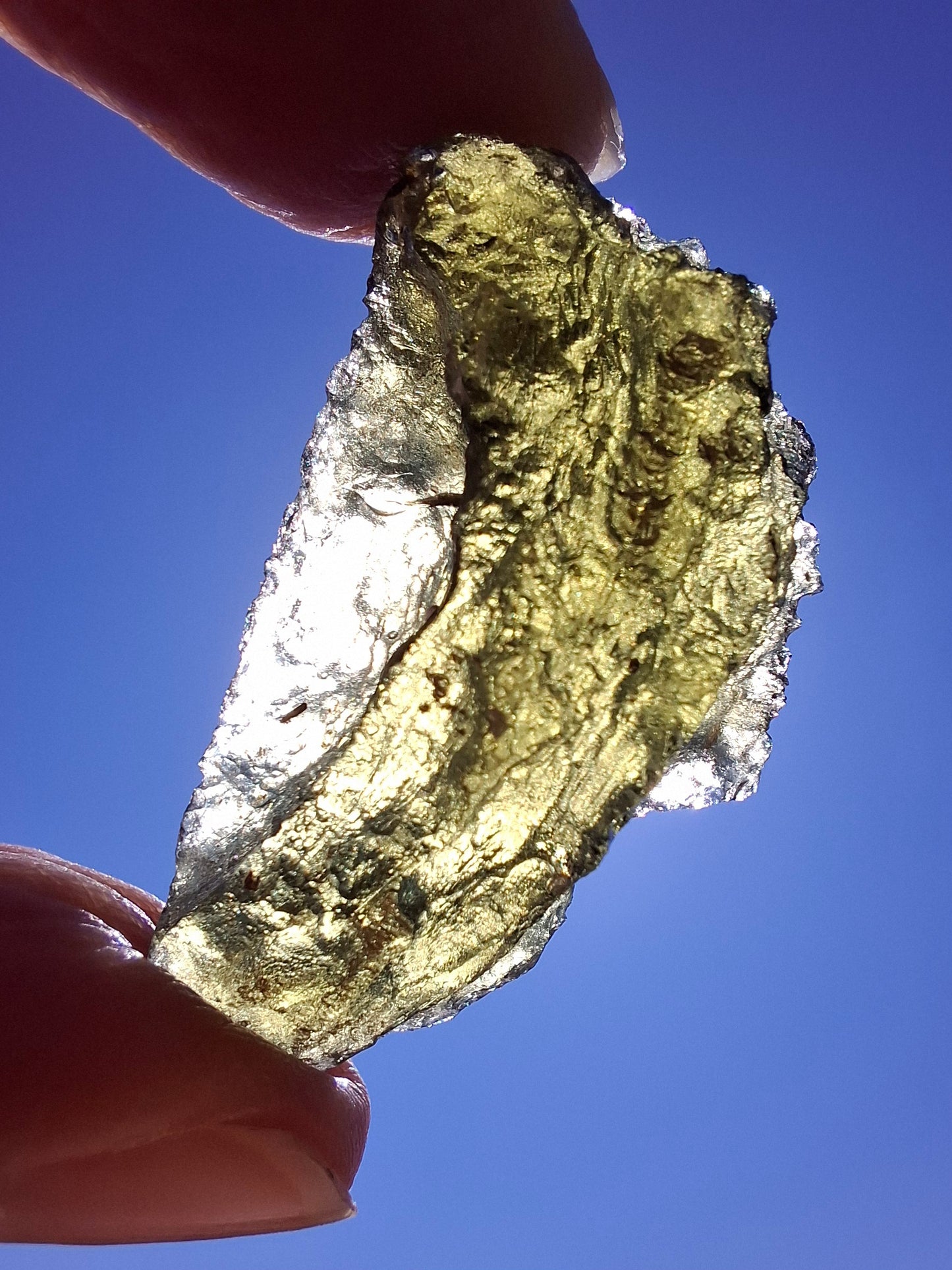 Moldavite Piece, CHLUM, 7.54g, Tektite (Ref: 1048)
