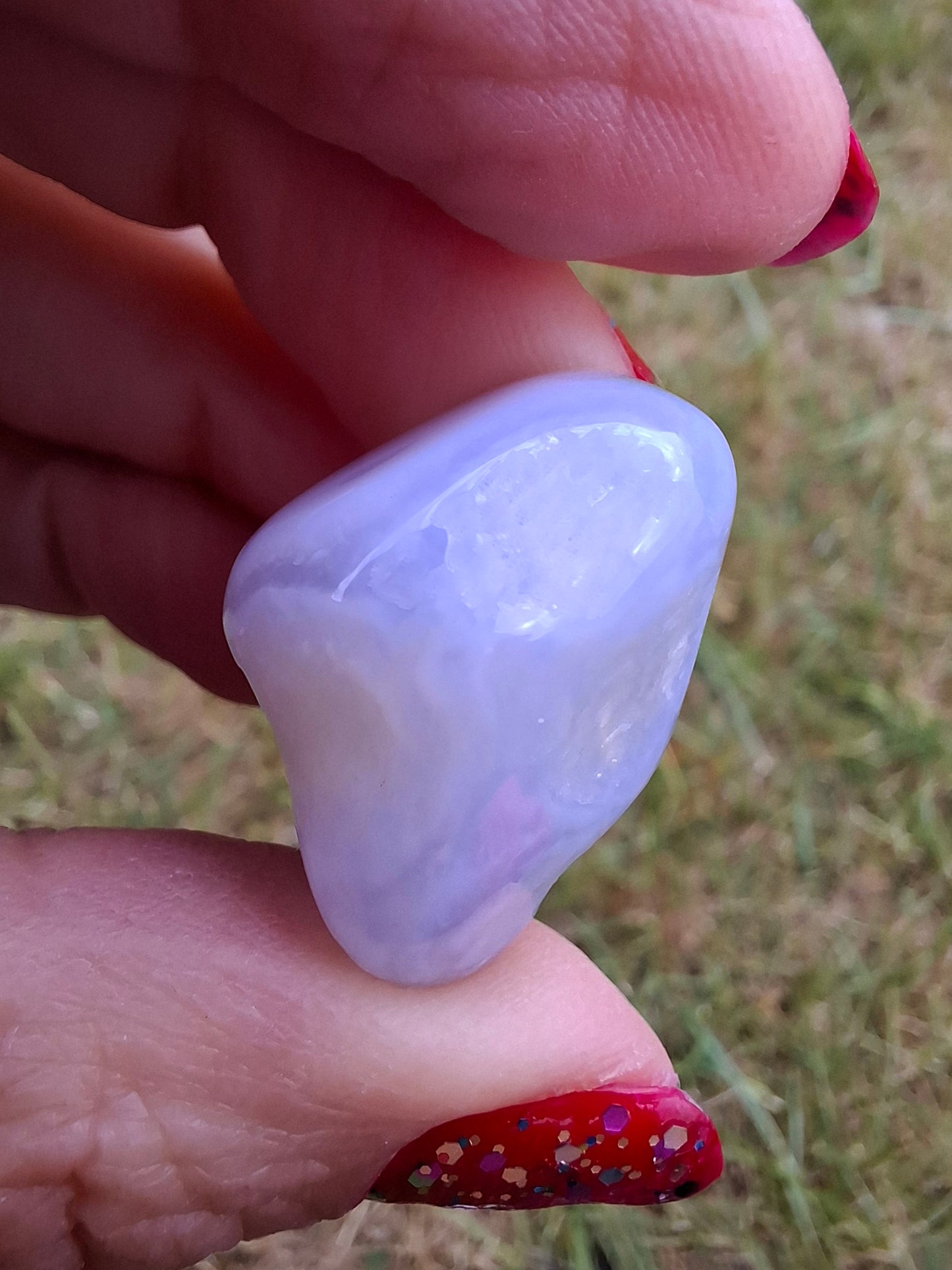 Blue Lace Agate, Tumble Stone, Crystal (Ref: T140)