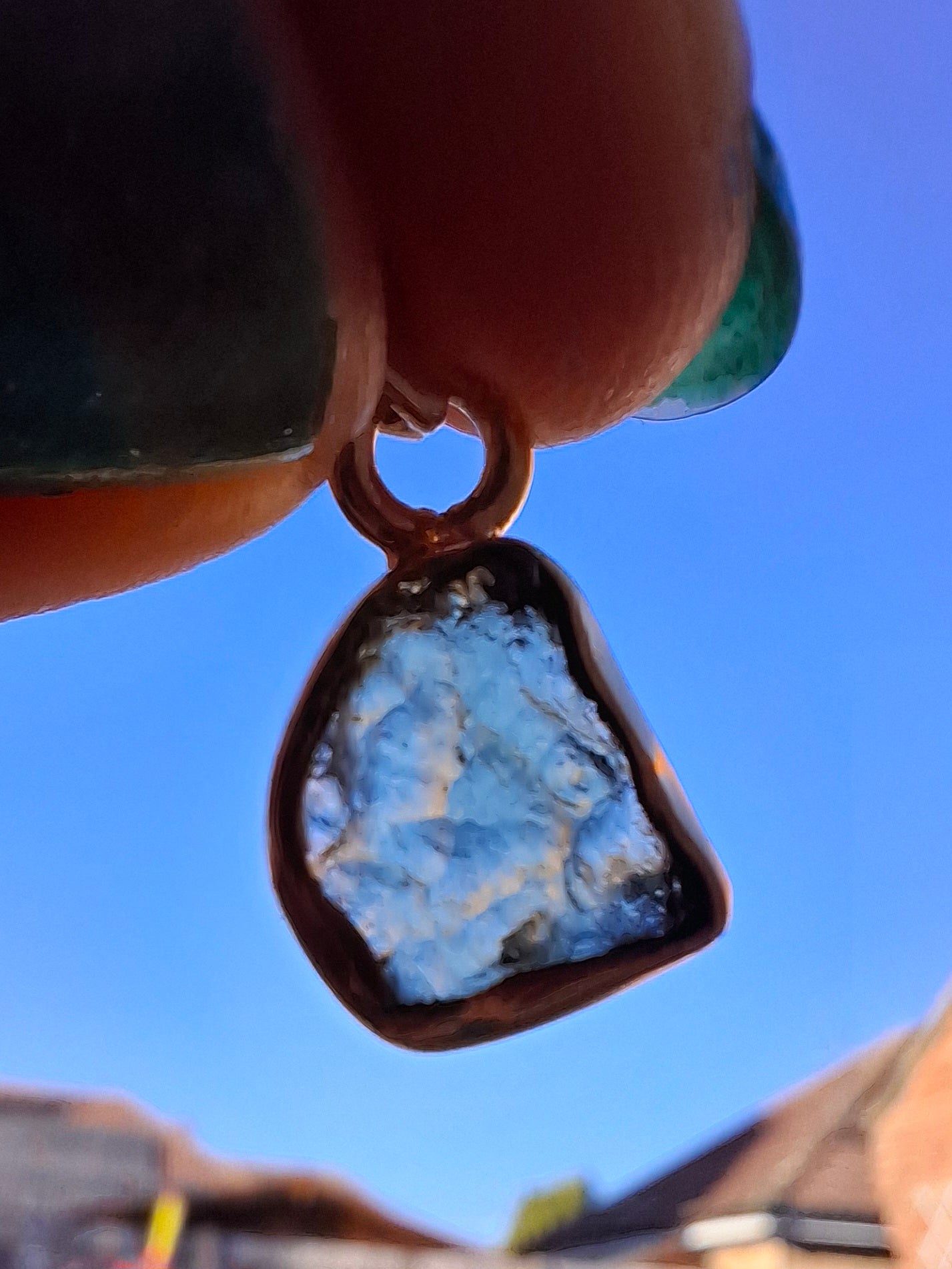 Moldavite Pendant, 14K GOLD Plated, Tektite (Ref: P448)