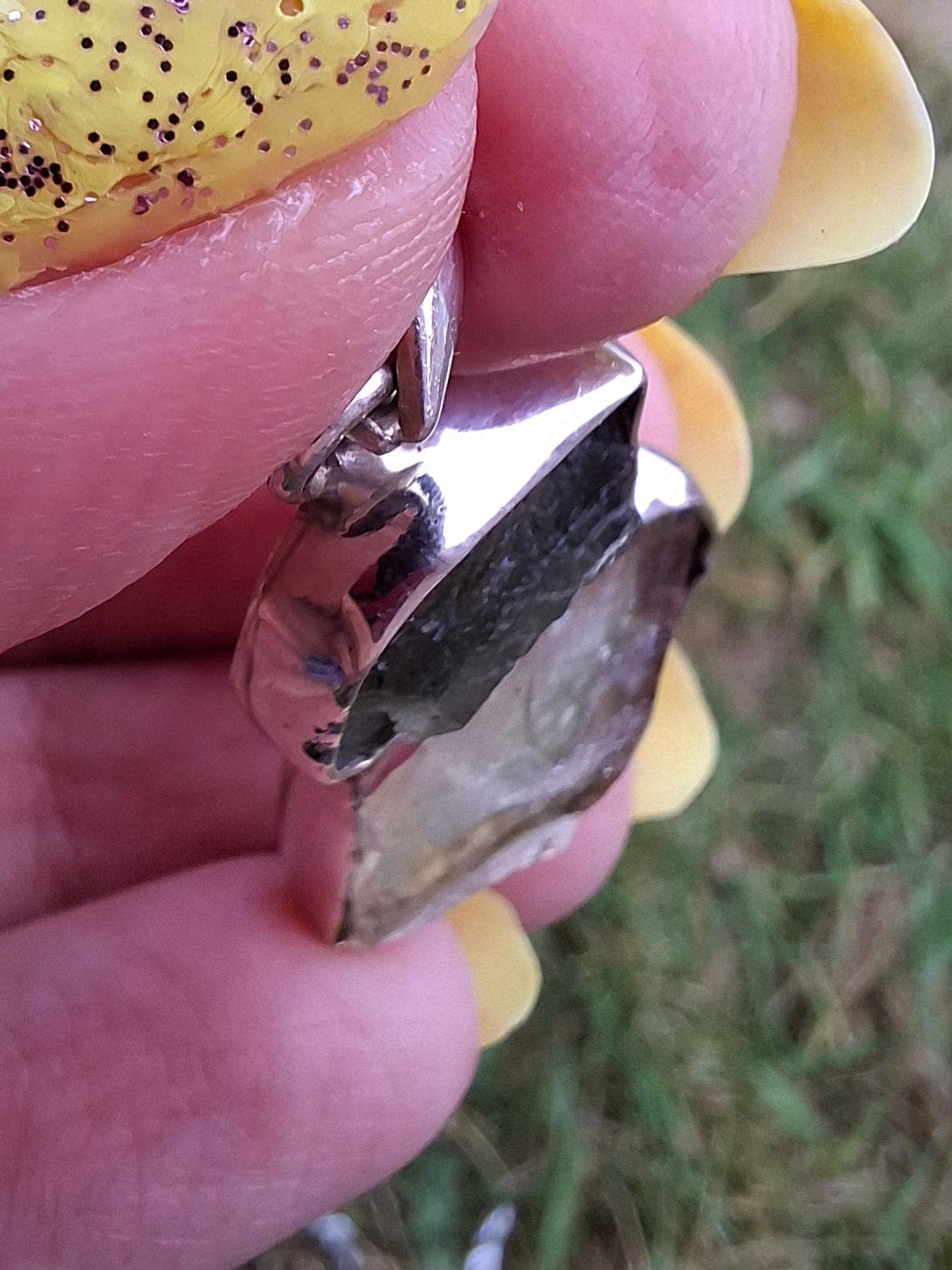 Moldavite & Libyan Desert Glass Pendant, 925 Silver, Tektite (Ref: MLP19)