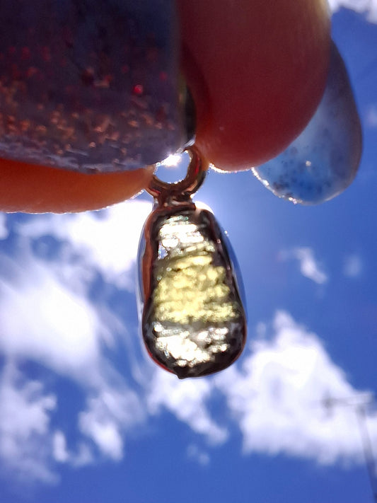 Moldavite Pendant, 925 Silver, Tektite (Ref: P89)