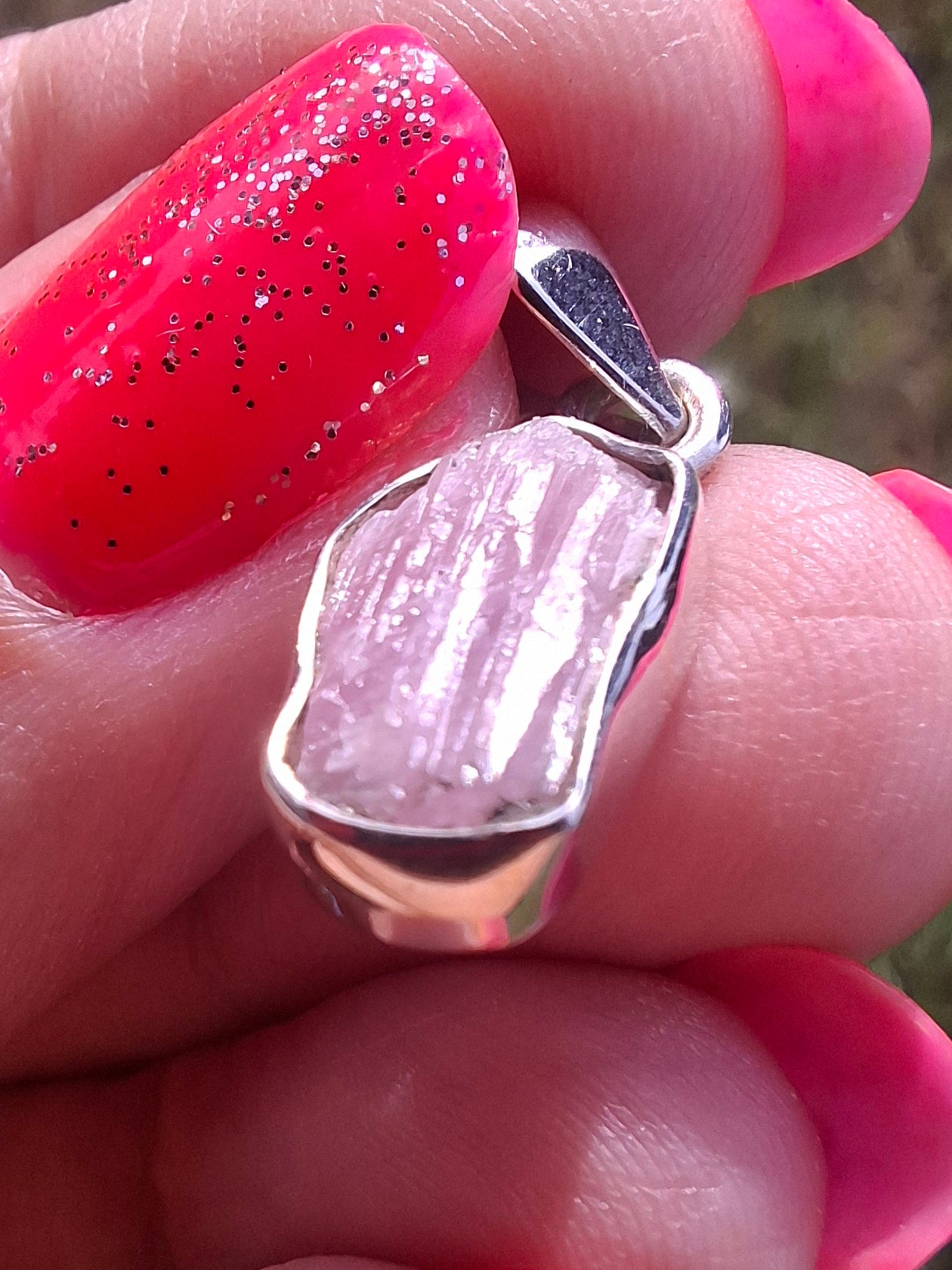 Pink Tourmaline Pendant, 925 Silver, Crystal (Ref: PT69)