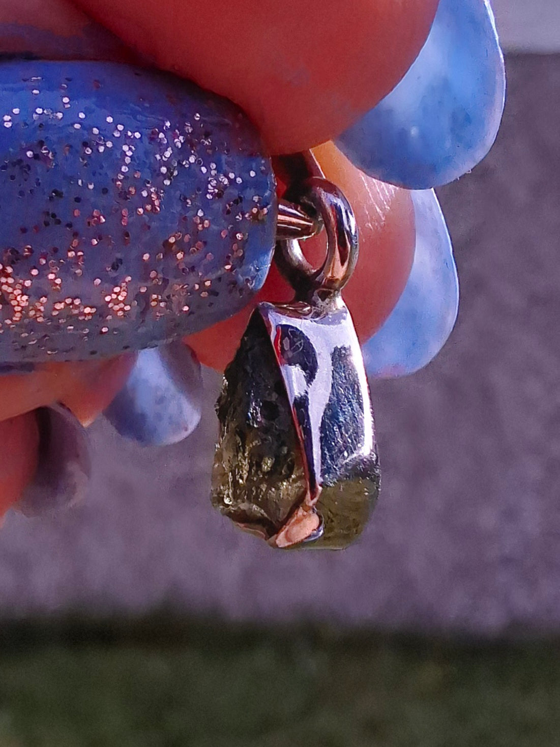 Moldavite Pendant, 925 Silver, Tektite (Ref: P62)