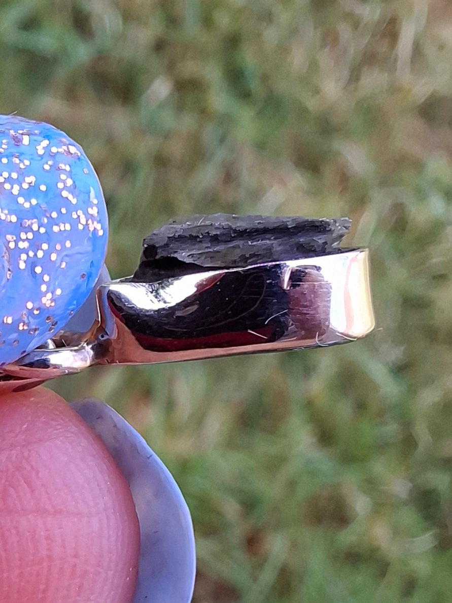 Moldavite Pendant, 925 Silver, Tektite (Ref: P47)