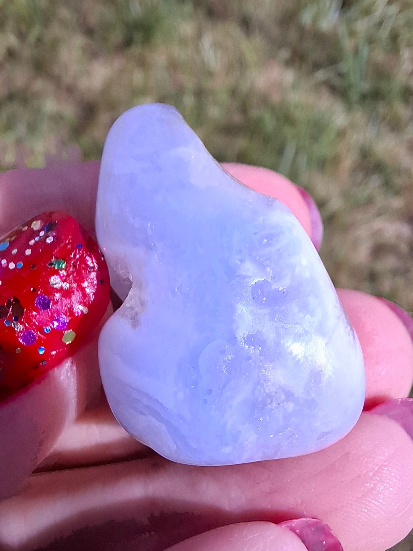 Blue Lace Agate, Tumble Stone, Crystal (Ref: T143)