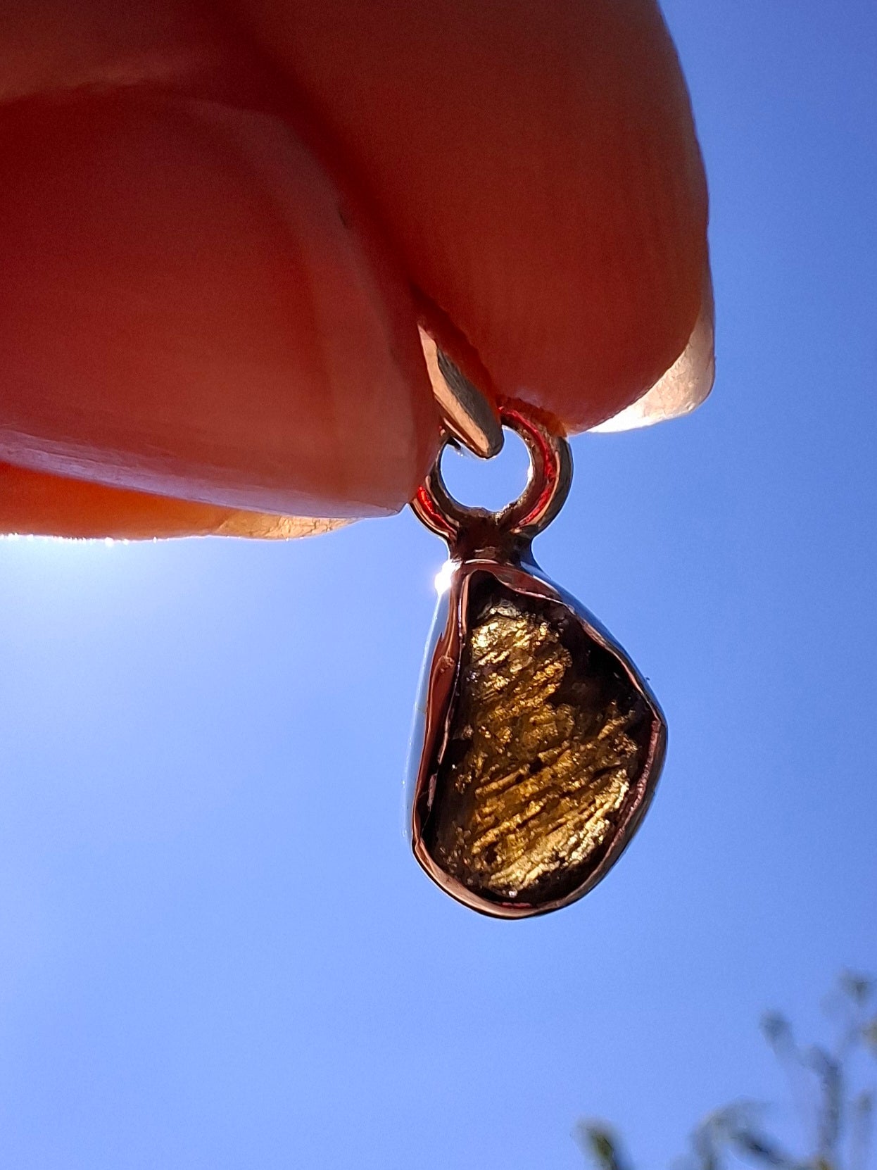 Moldavite Pendant, 925 Silver, Tektite (Ref: P35)