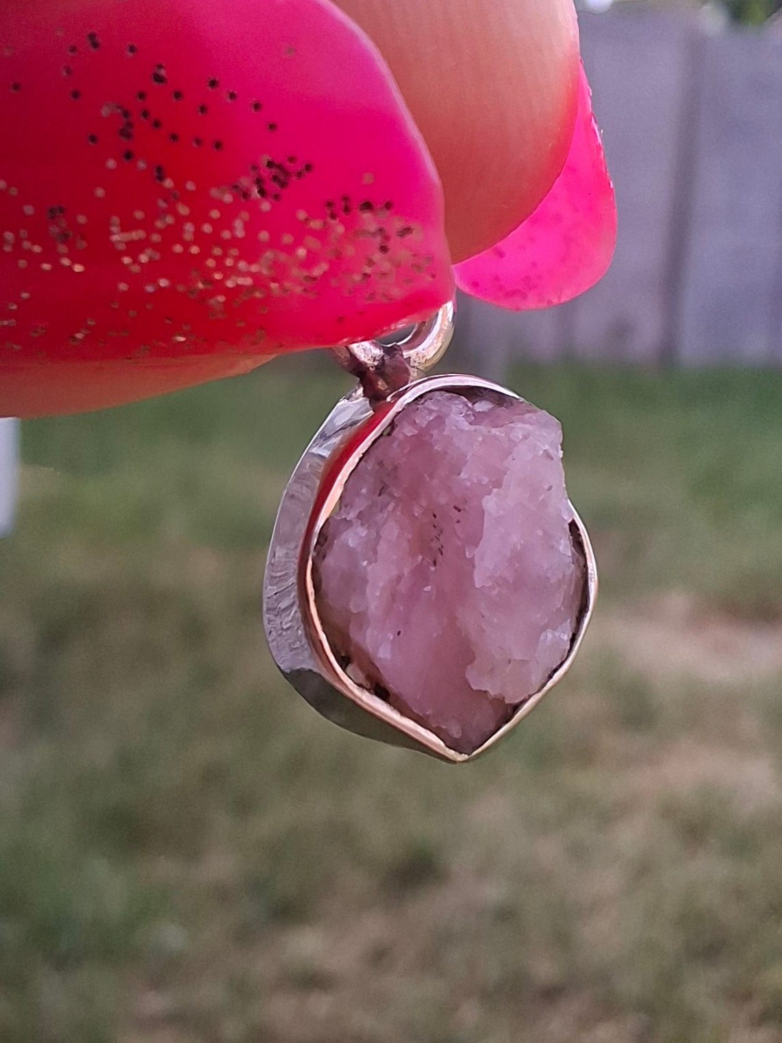 Pink Tourmaline Pendant, 925 Silver, Crystal (Ref: PT91)